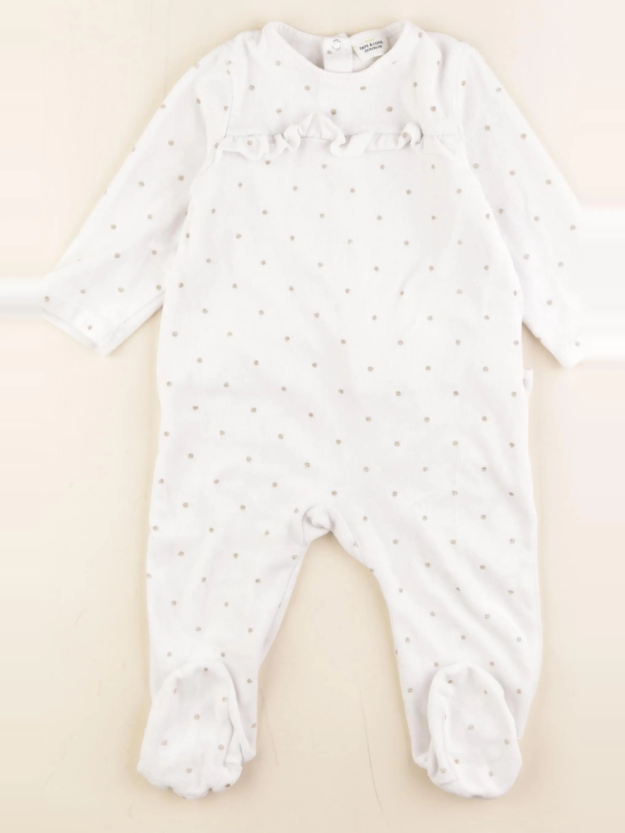 Tape à l'oeil - pyjama velours blanc, or - 24 mois