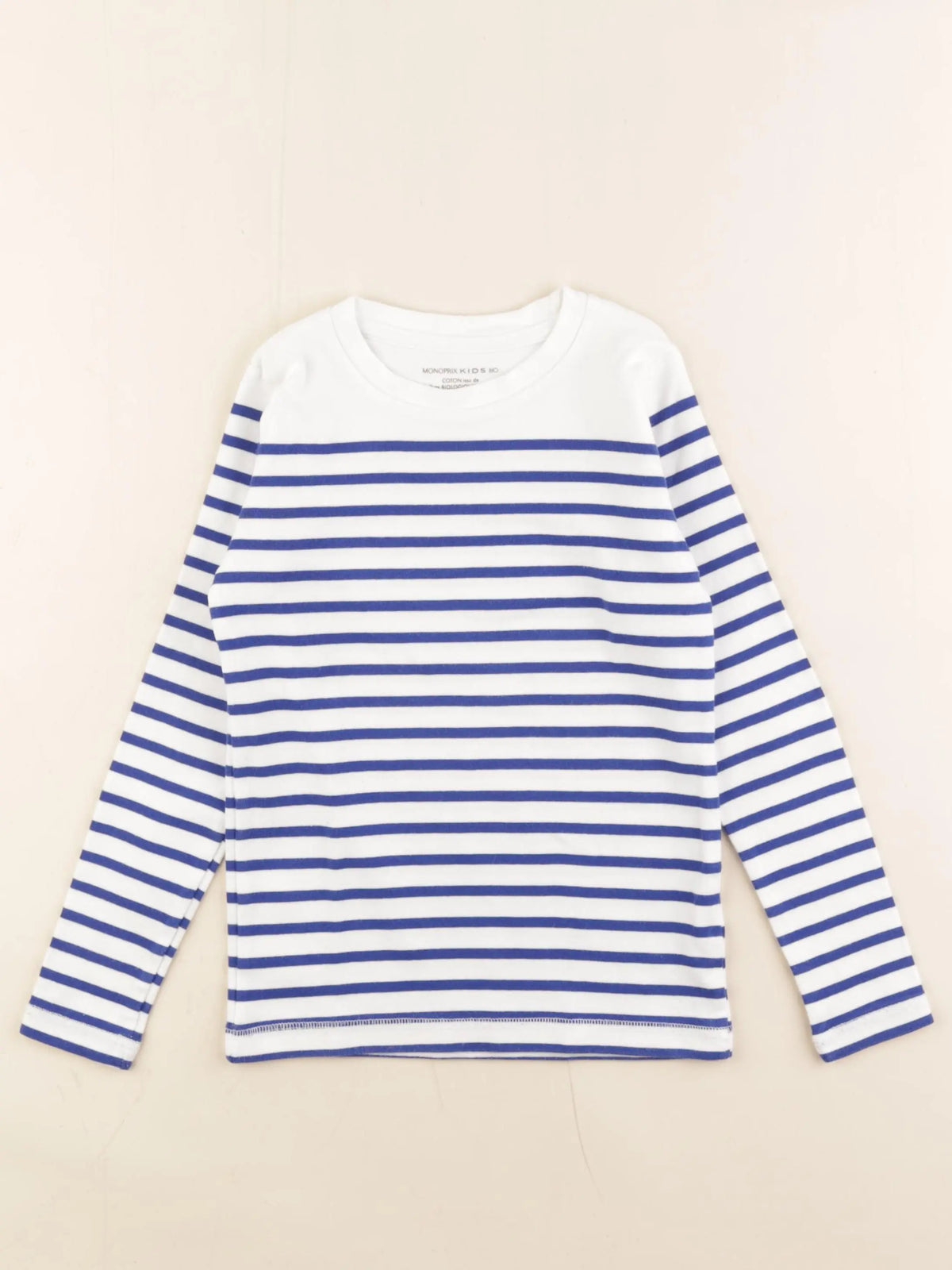 Monoprix - tee-shirt blanc, bleu - 8 ans