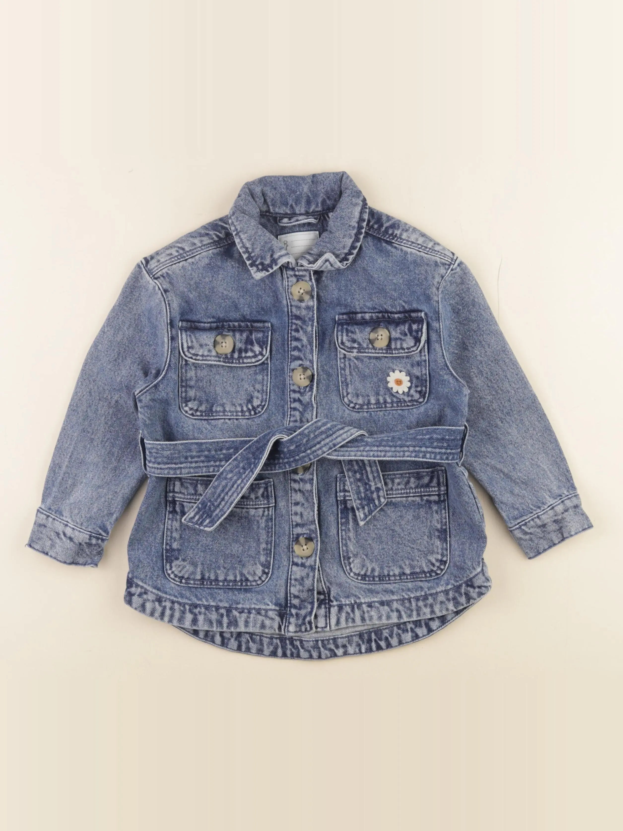 Vertbaudet - veste imprimé au dos bleu - 4 ans