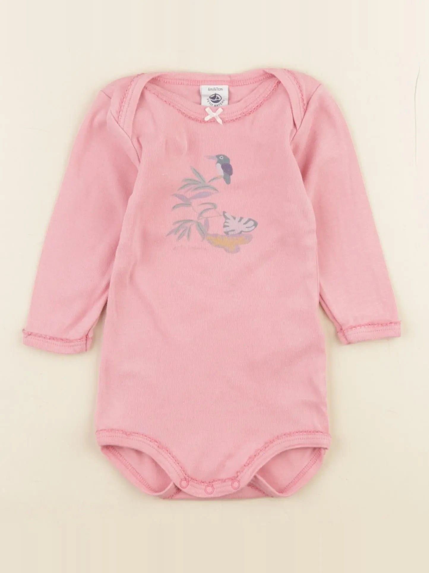 Petit Bateau - body rose - 6 mois
