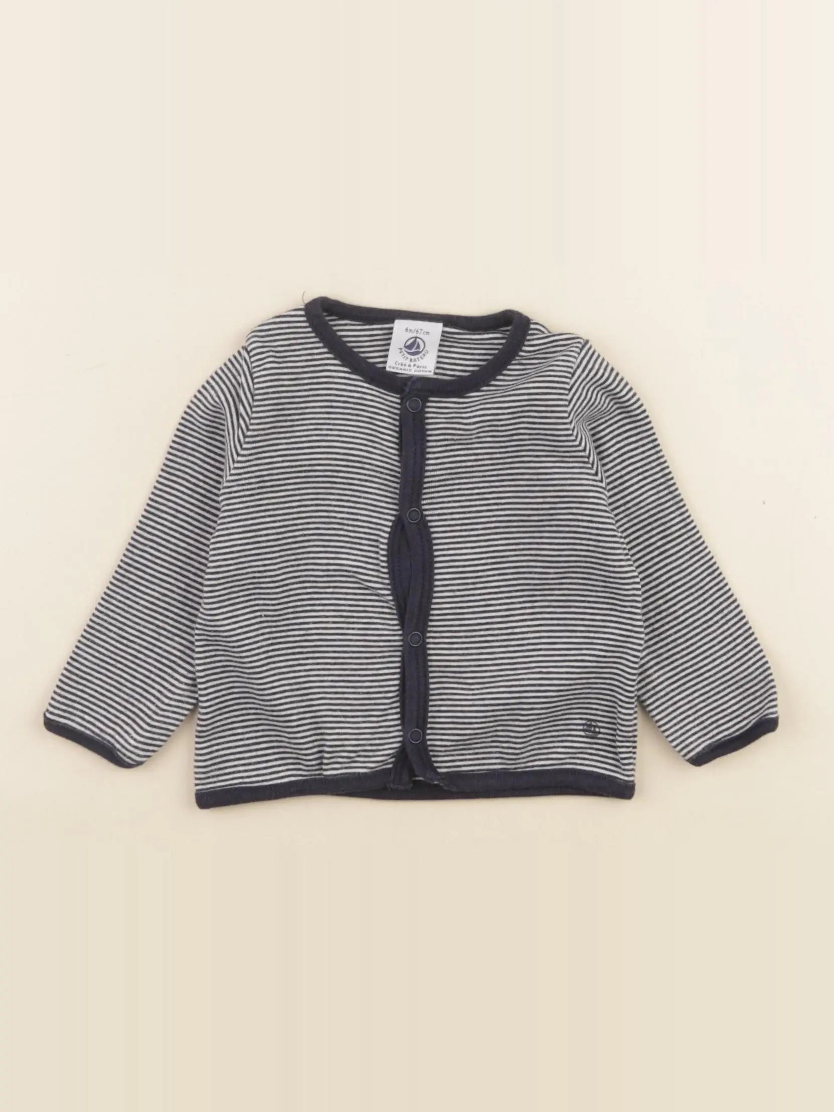 Petit Bateau - gilet bleu - 6 mois