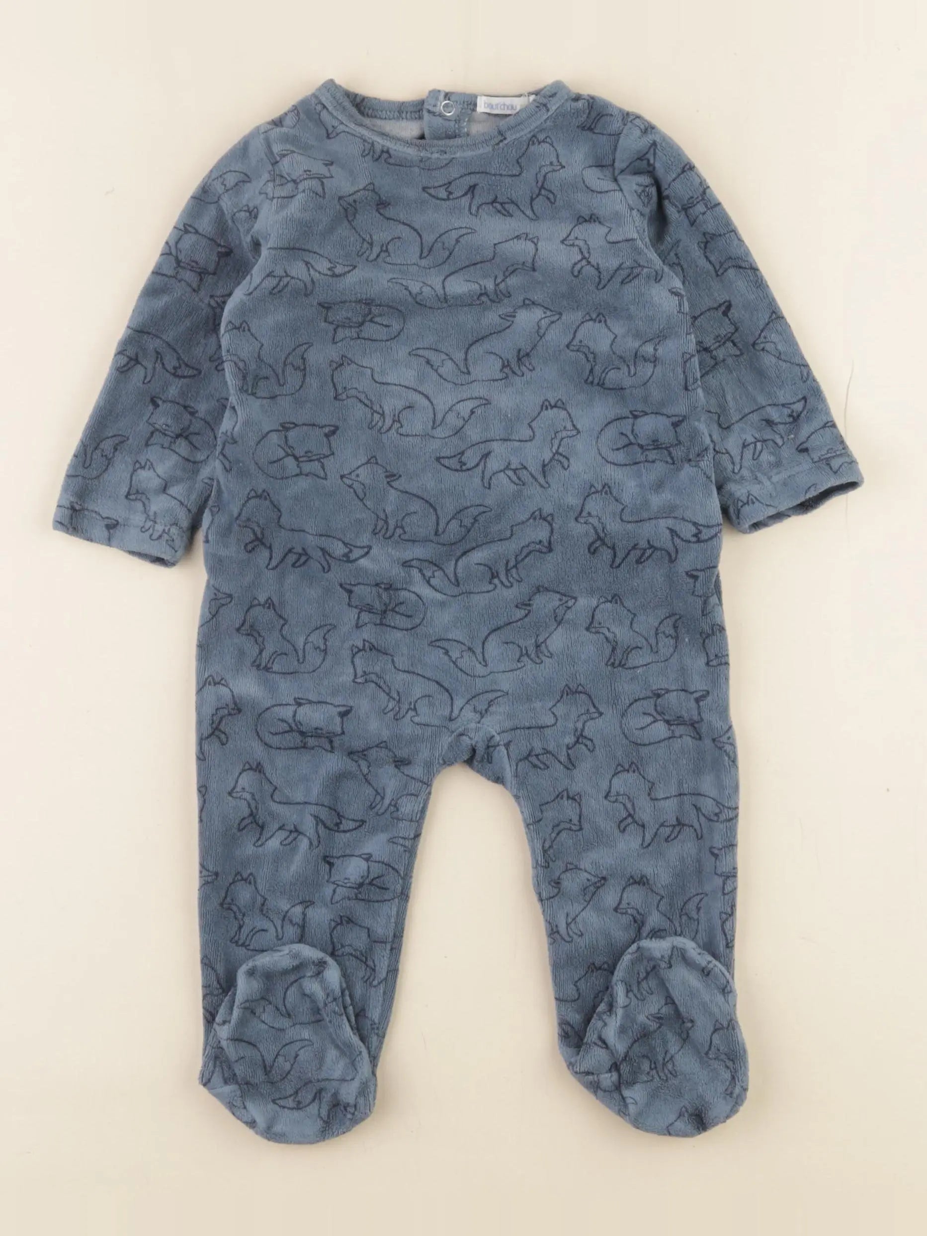Boutchou - pyjama velours bleu - 9 mois