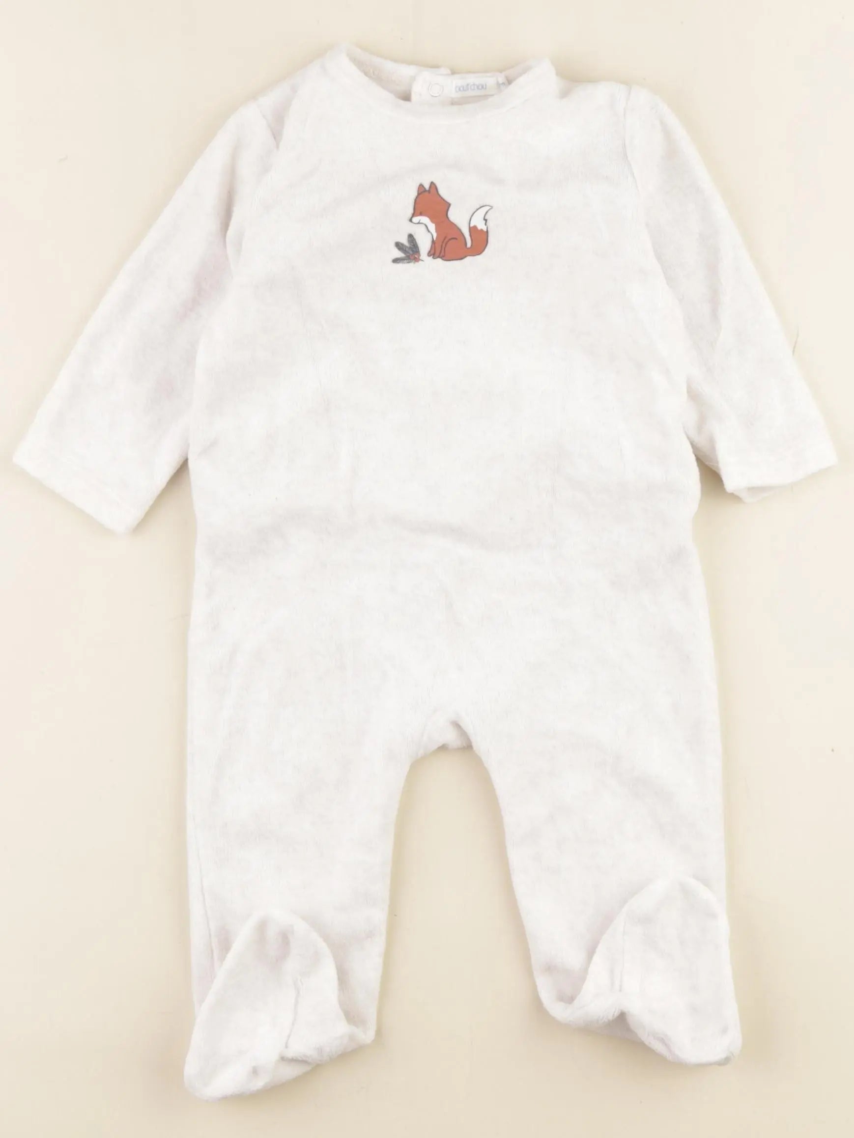 Boutchou - pyjama velours blanc - 9 mois