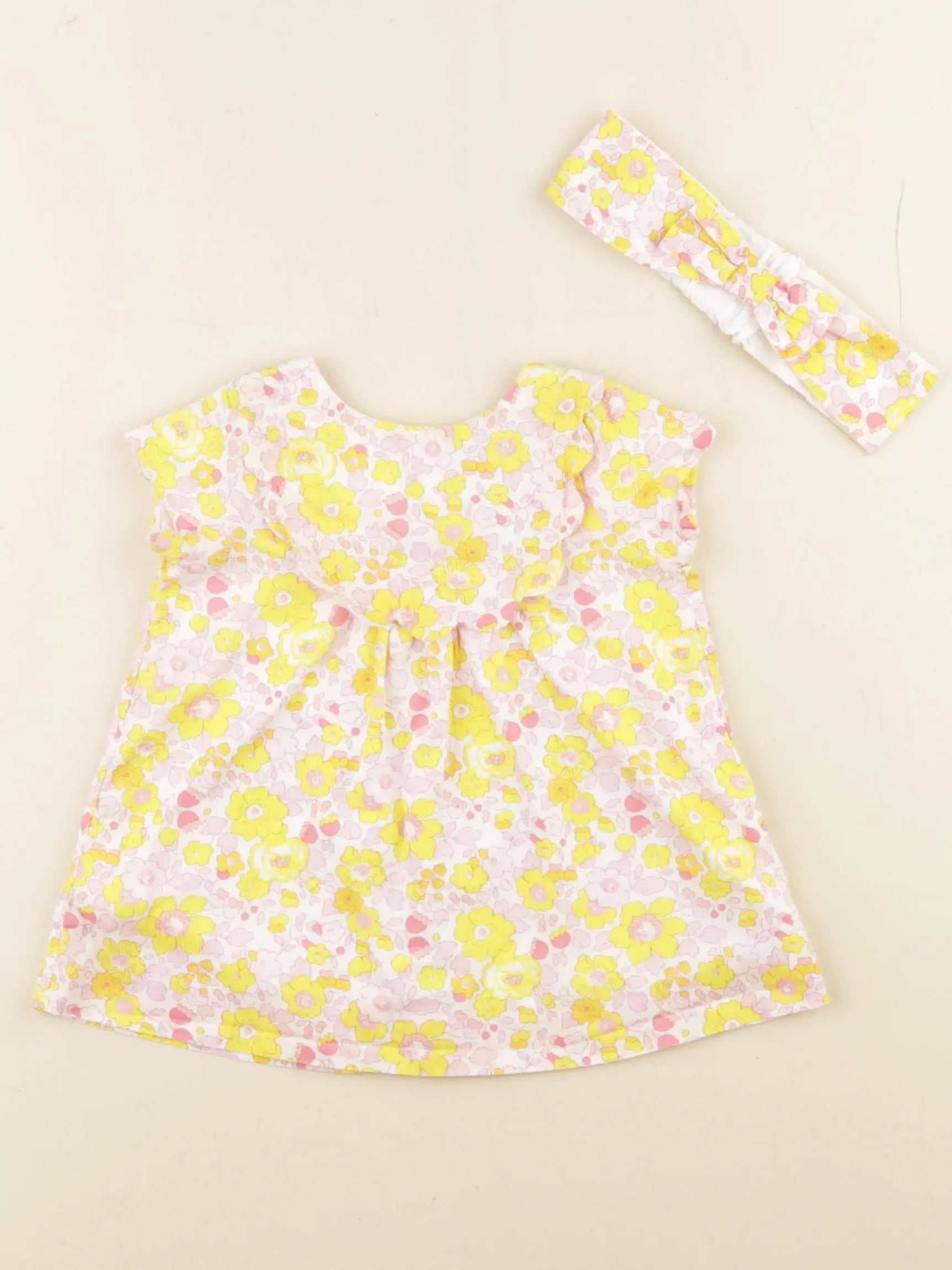 Jacadi - robe liberty jaune - 3 mois