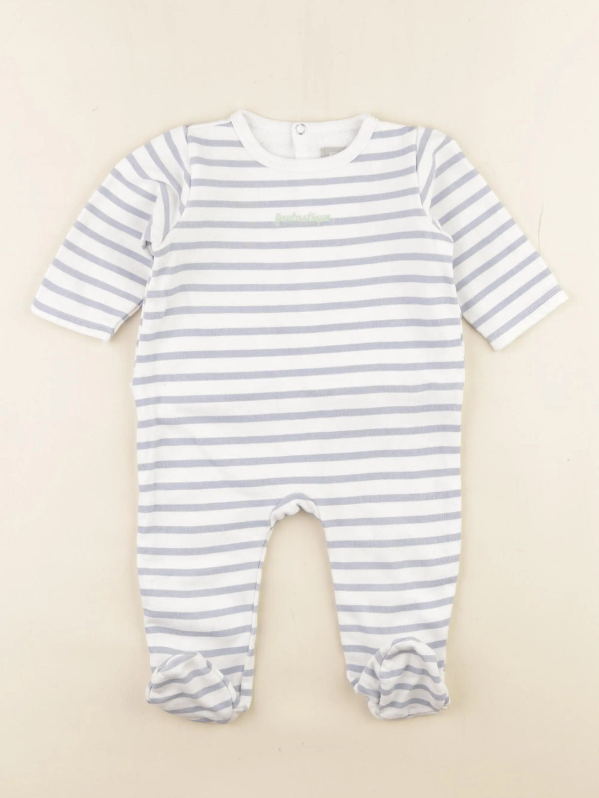 Boutchou - pyjama coton bleu, blanc - 6 mois