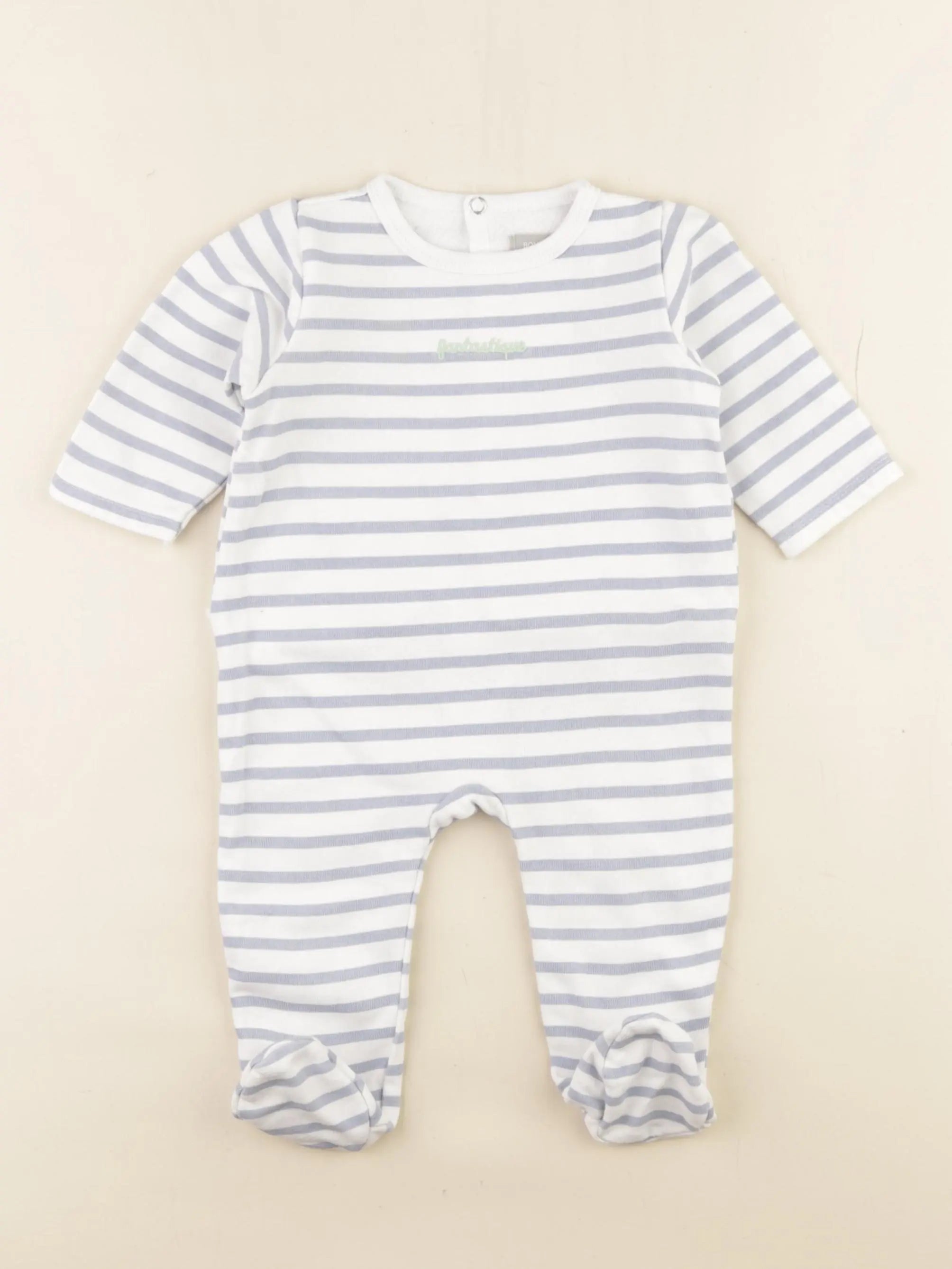 Boutchou - pyjama coton bleu, blanc - 6 mois