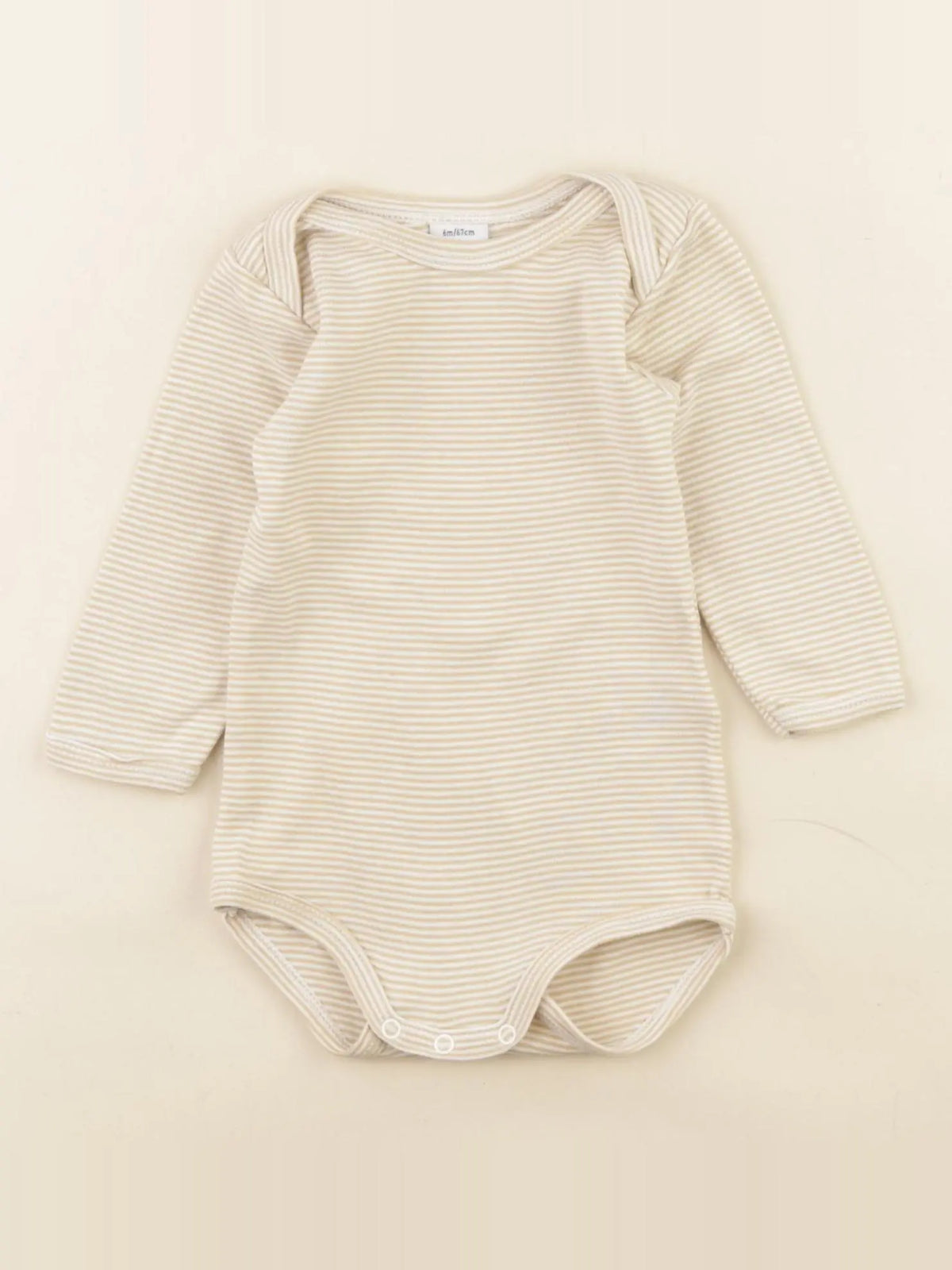 Petit Bateau - body beige - 6 mois