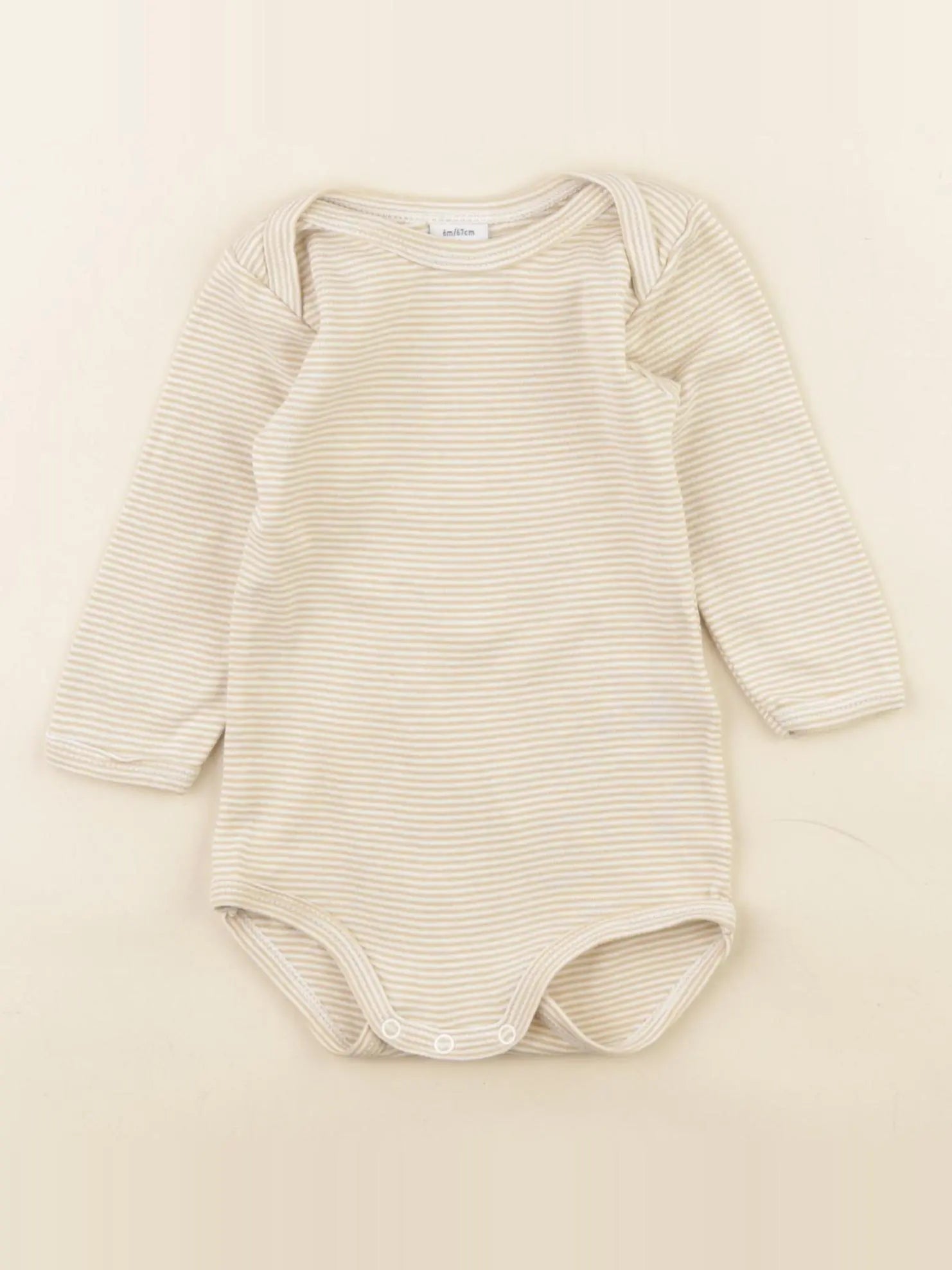 Petit Bateau - body beige - 6 mois