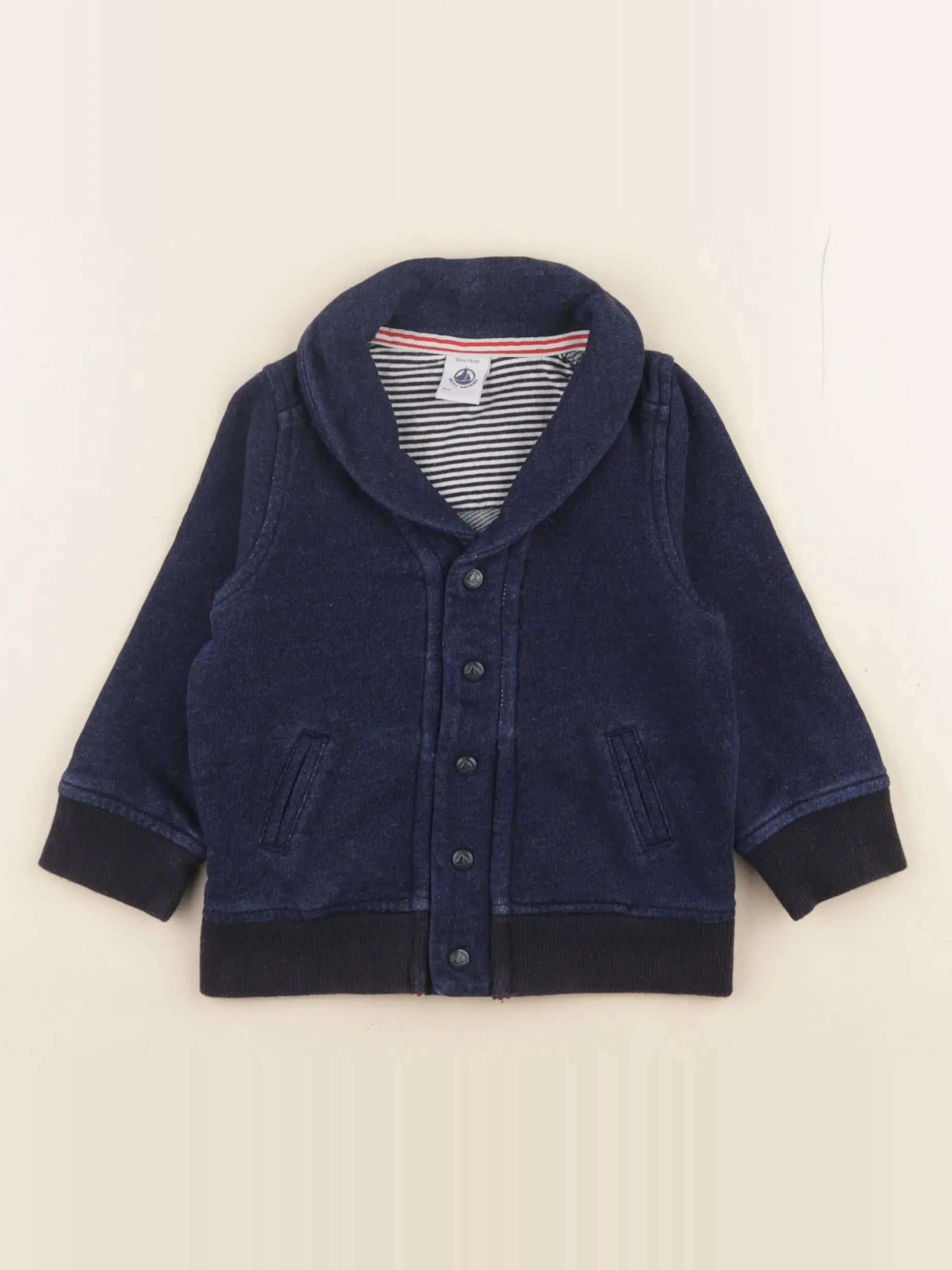 Petit Bateau - veste bleu - 12 mois