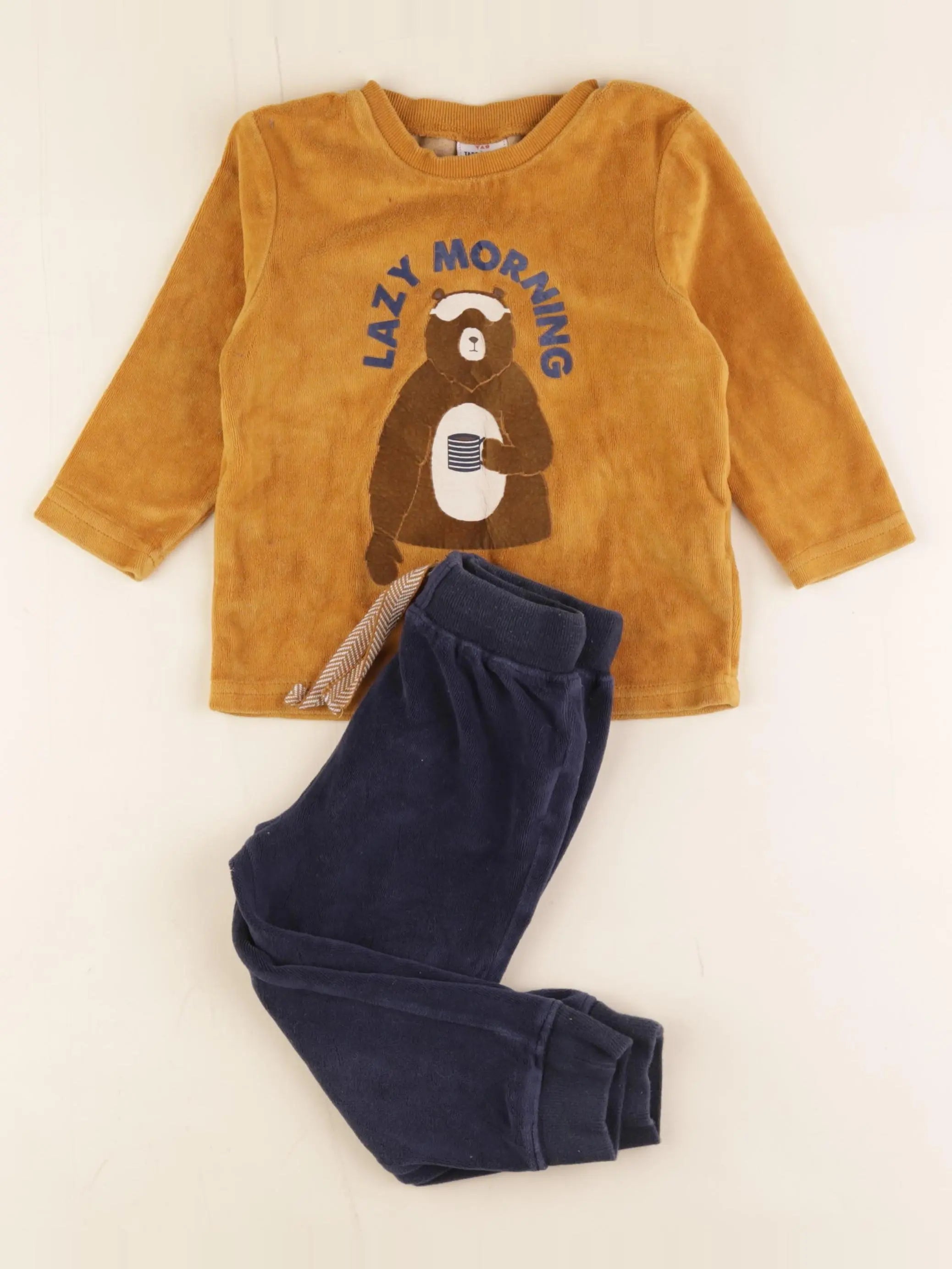 Tape à l'oeil - pyjama velours marron, bleu - 2 ans