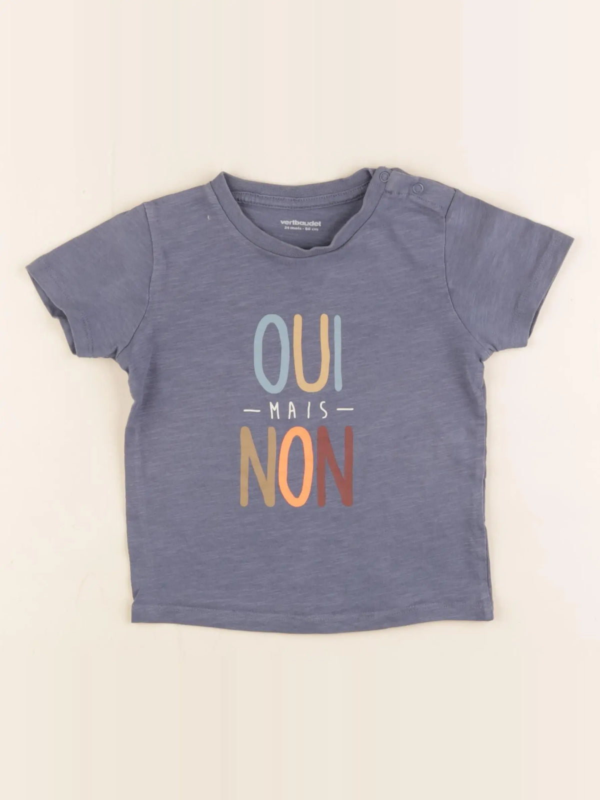 Vertbaudet - tee-shirt bleu - 24 mois