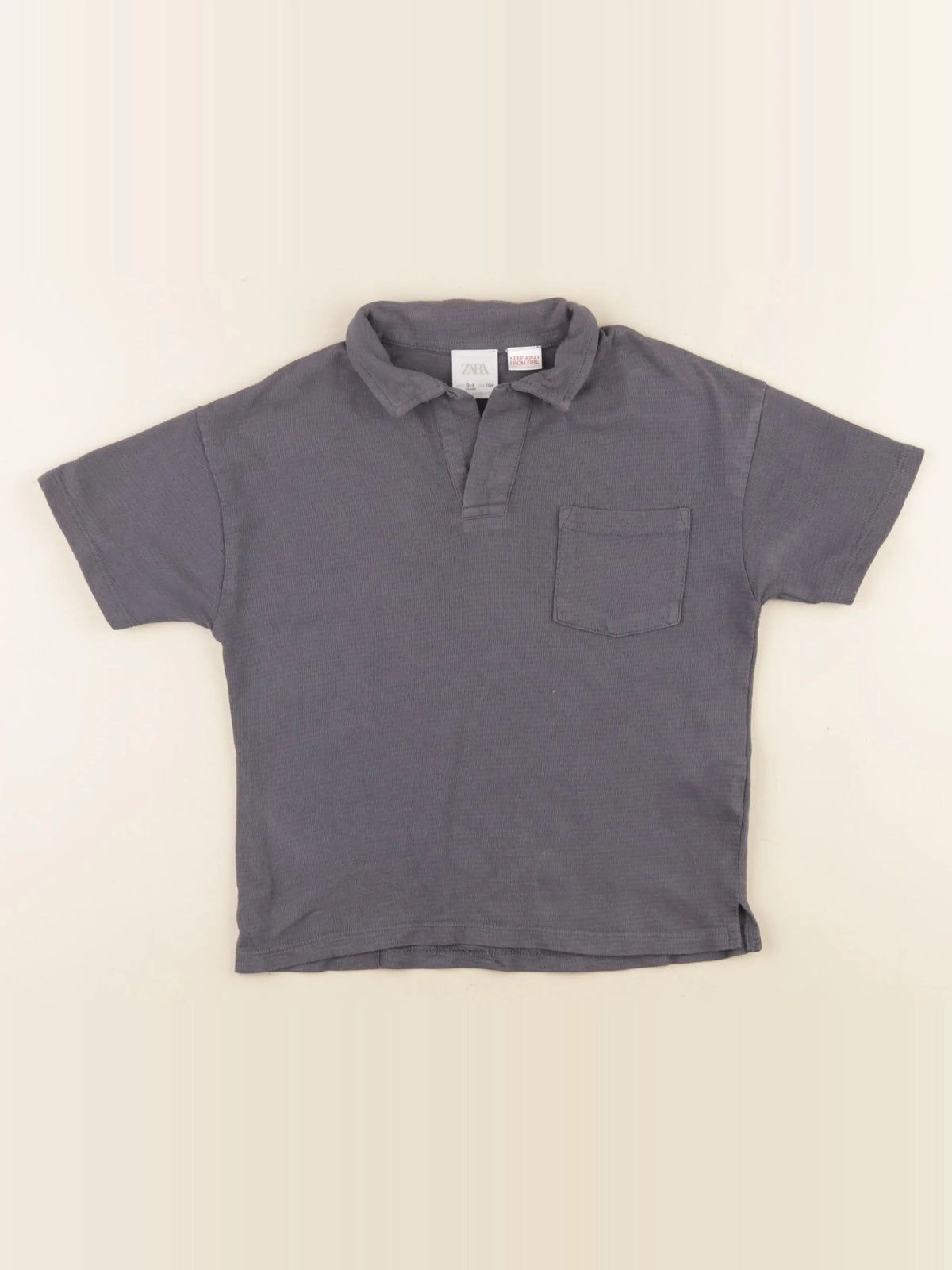 Zara - polo gris - 3/4 ans