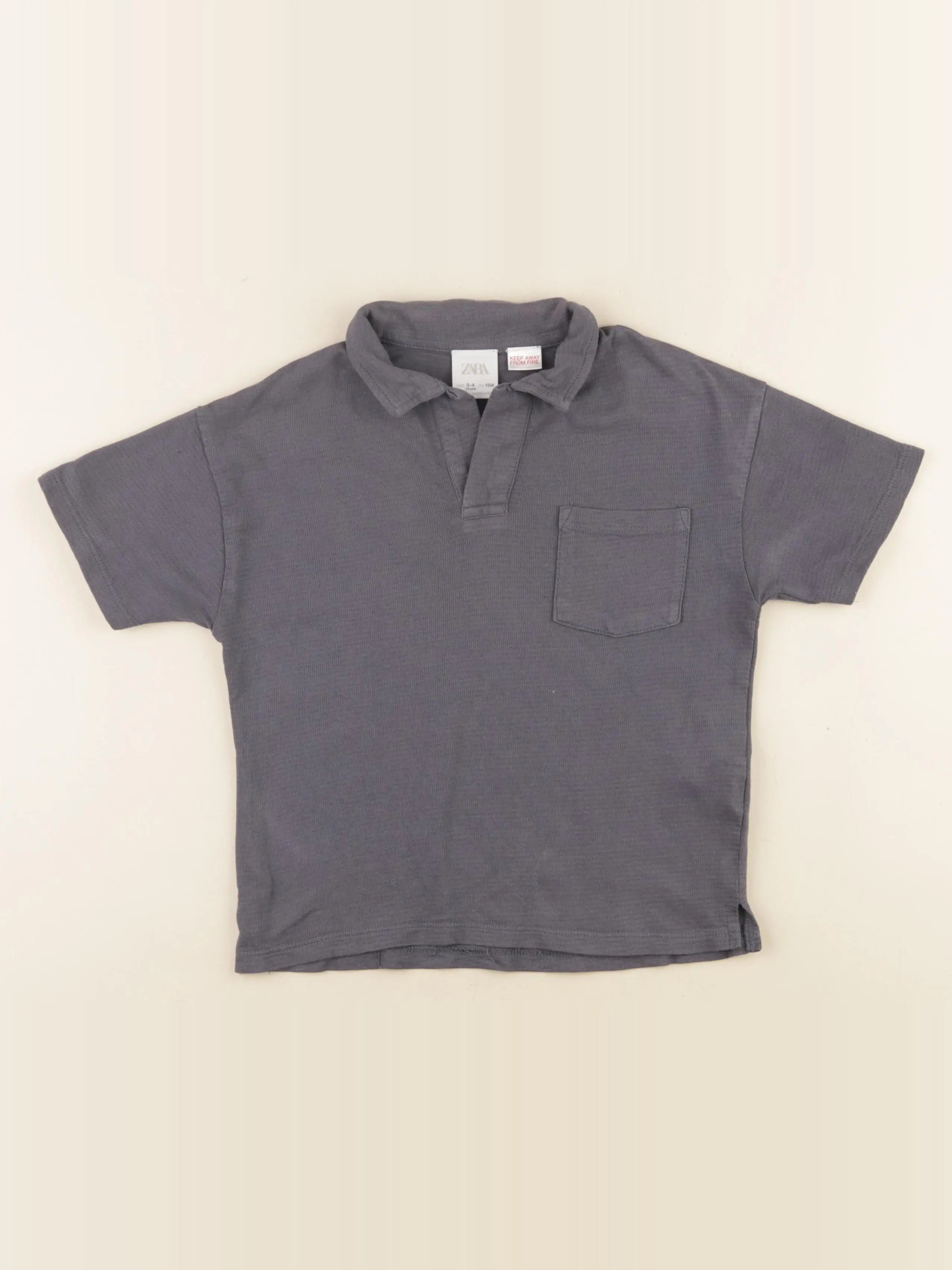 Zara - polo gris - 3/4 ans