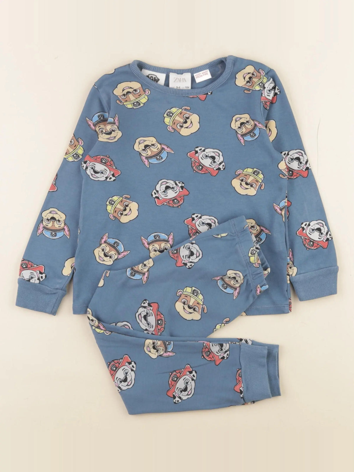 Zara - pyjama coton bleu - 3/4 ans