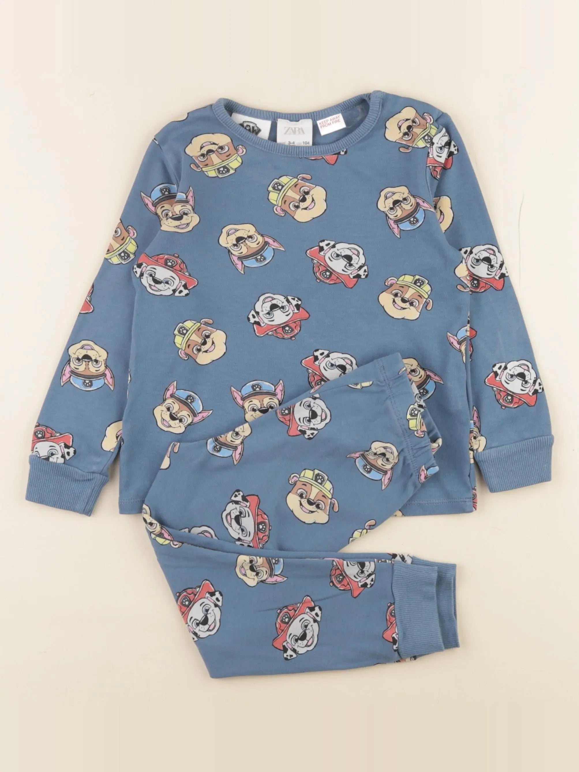 Zara - pyjama coton bleu - 3/4 ans