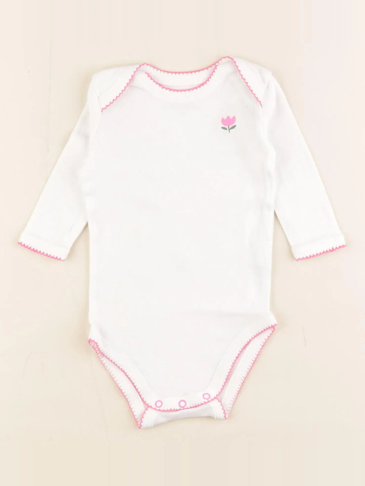 Boutchou - body rose, blanc - 6 mois