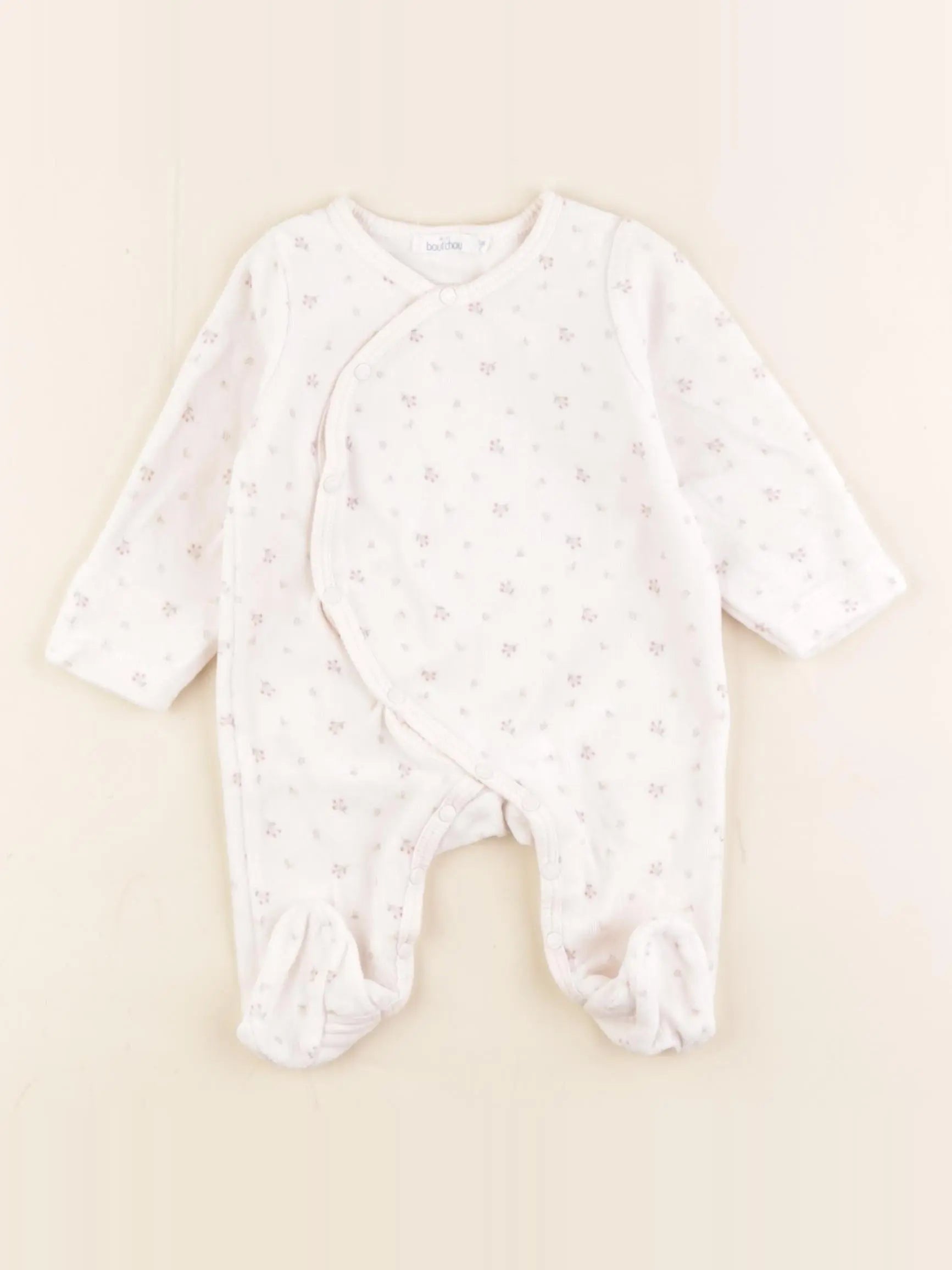 Boutchou - pyjama velours rose - 1 mois