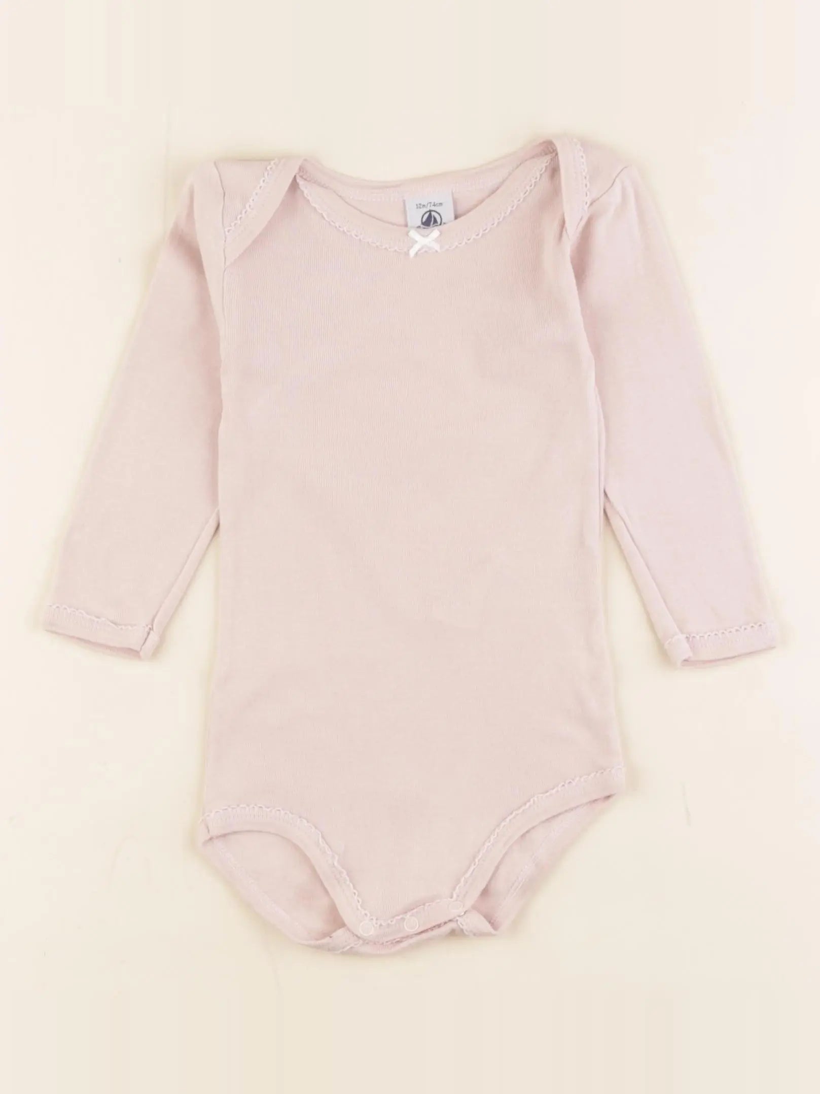 Petit Bateau - body rose - 12 mois