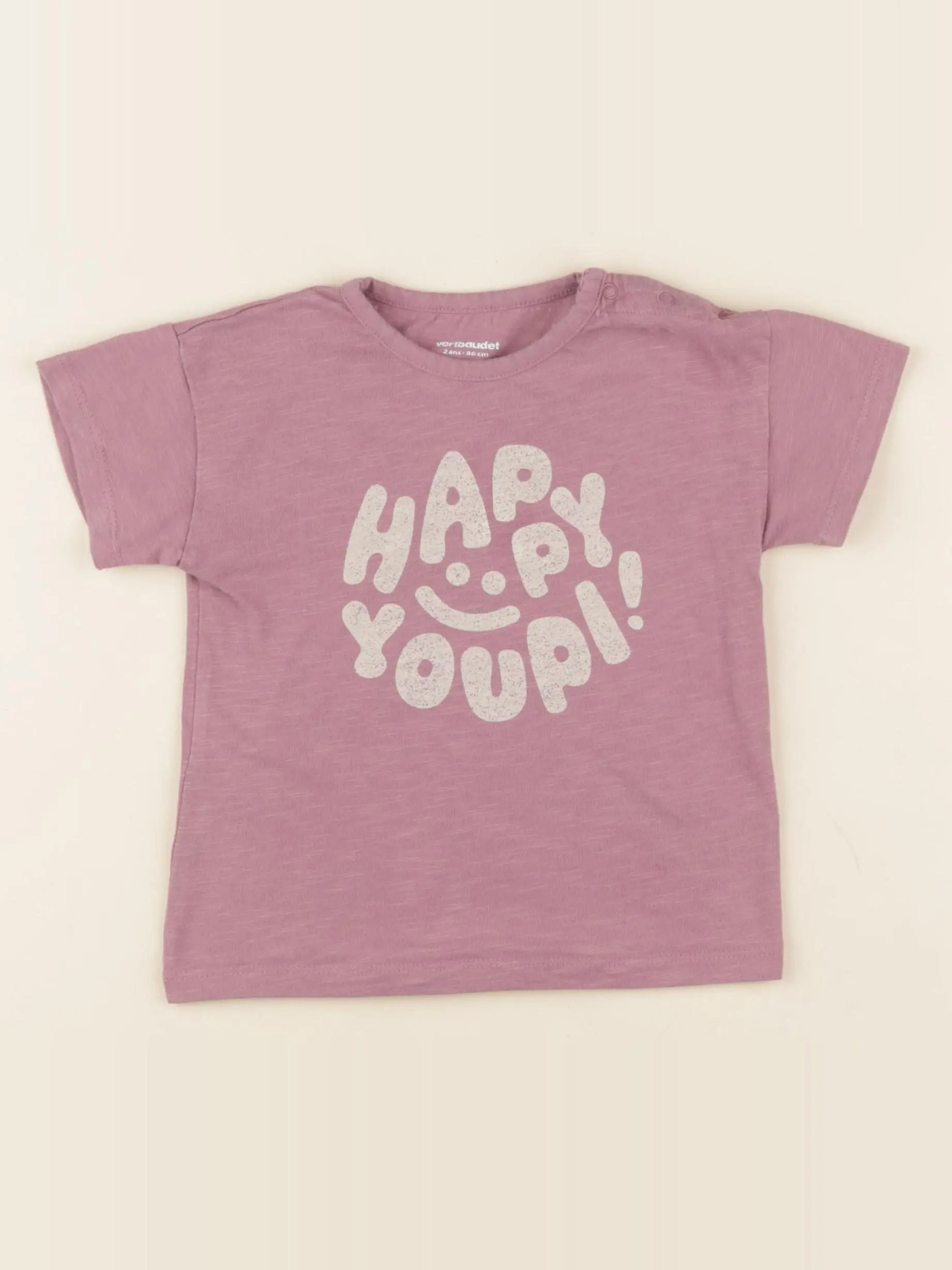 Vertbaudet - tee-shirt violet - 2 ans