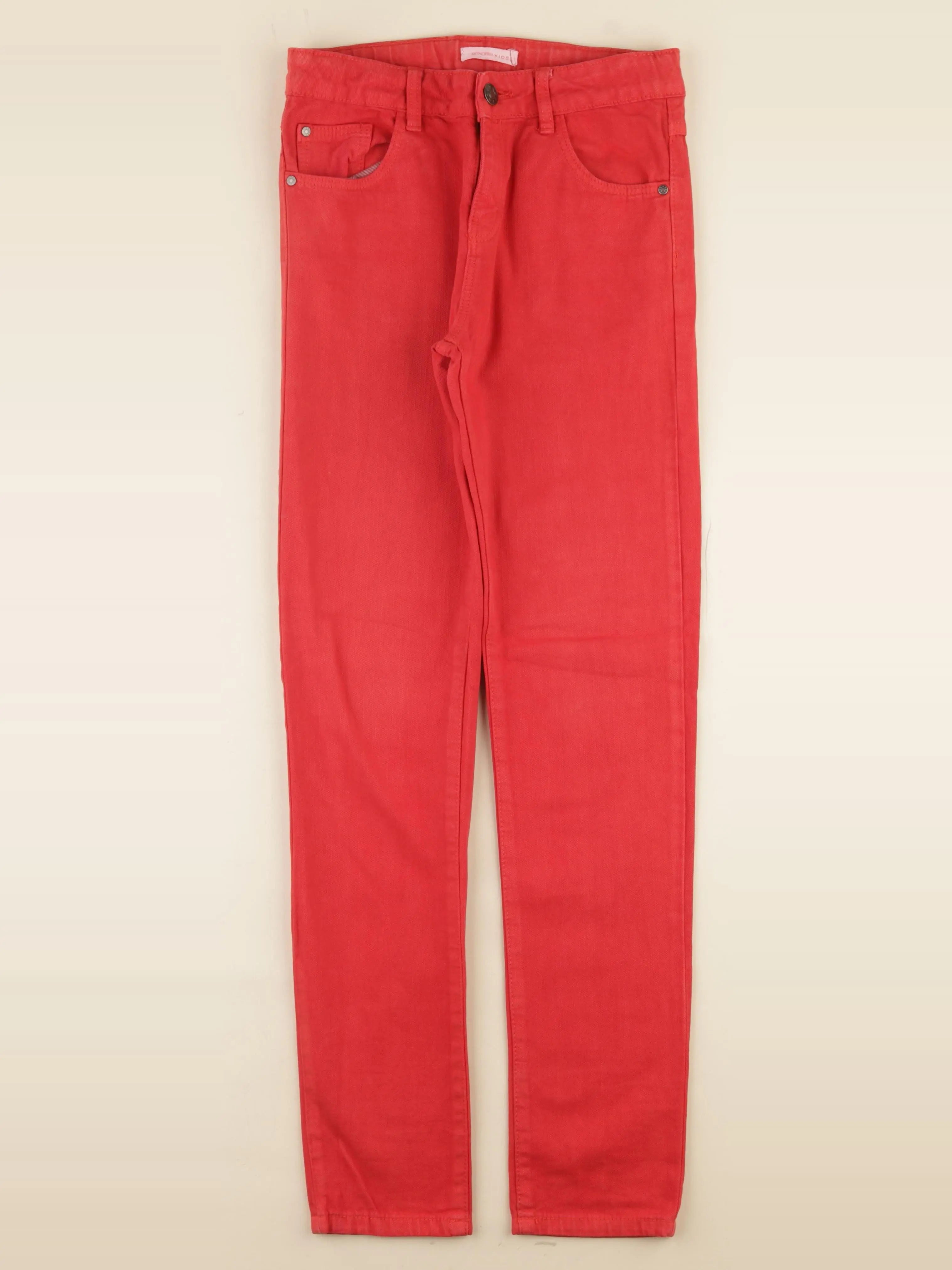 Monoprix - jean rouge - 12 ans