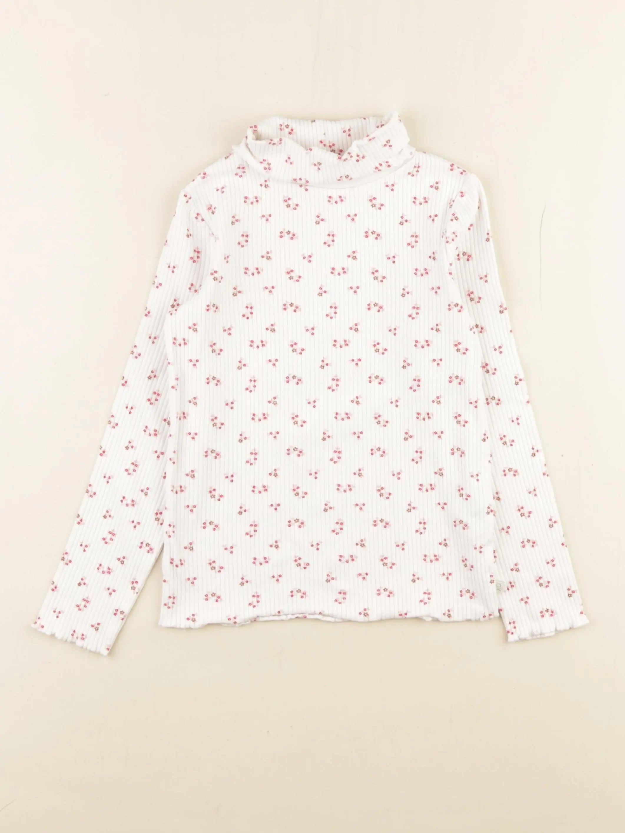 Okaidi - sous-pull blanc, rose - 6 ans