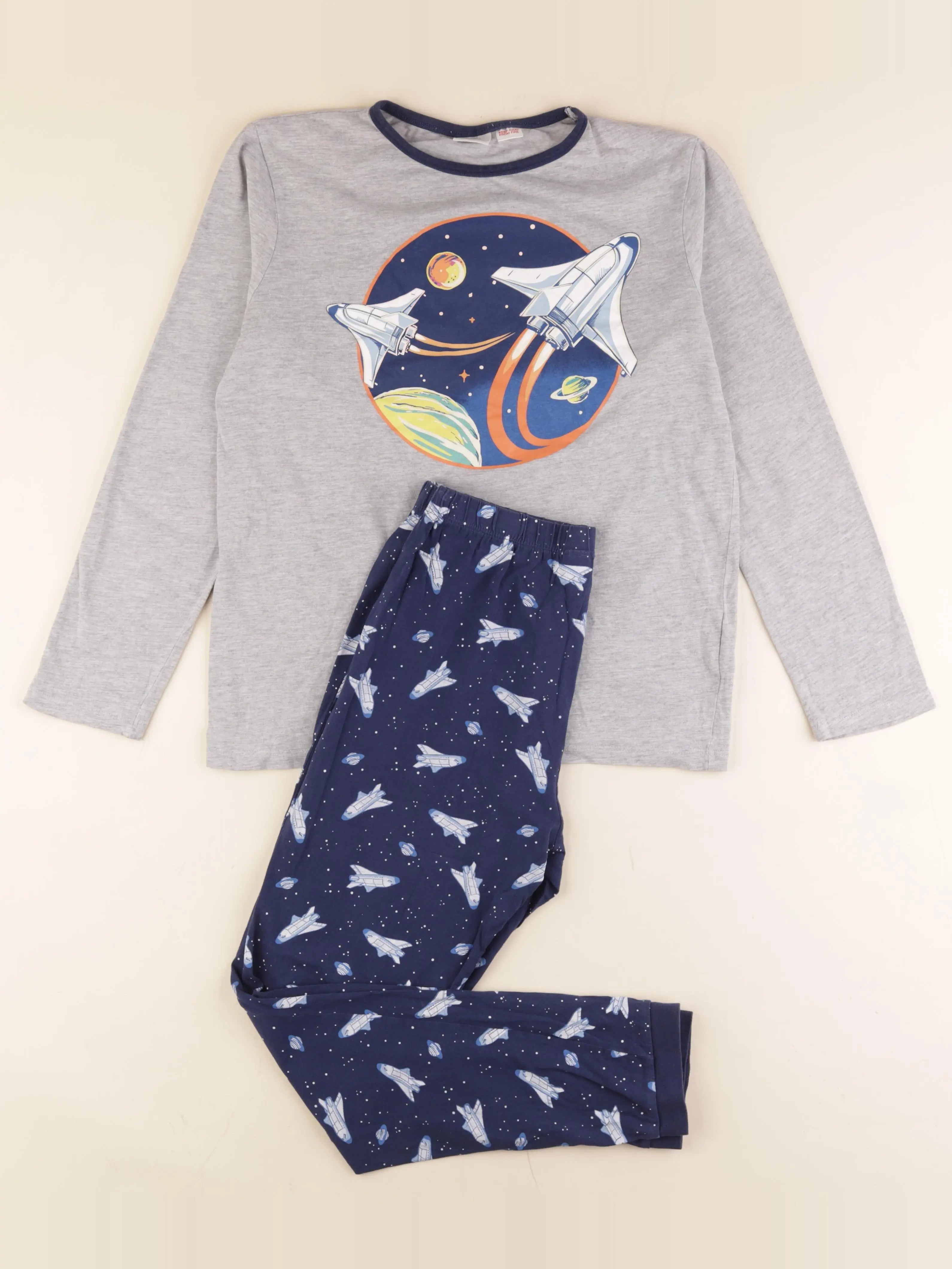 Zara - pyjama coton bleu, gris - 11/12 ans