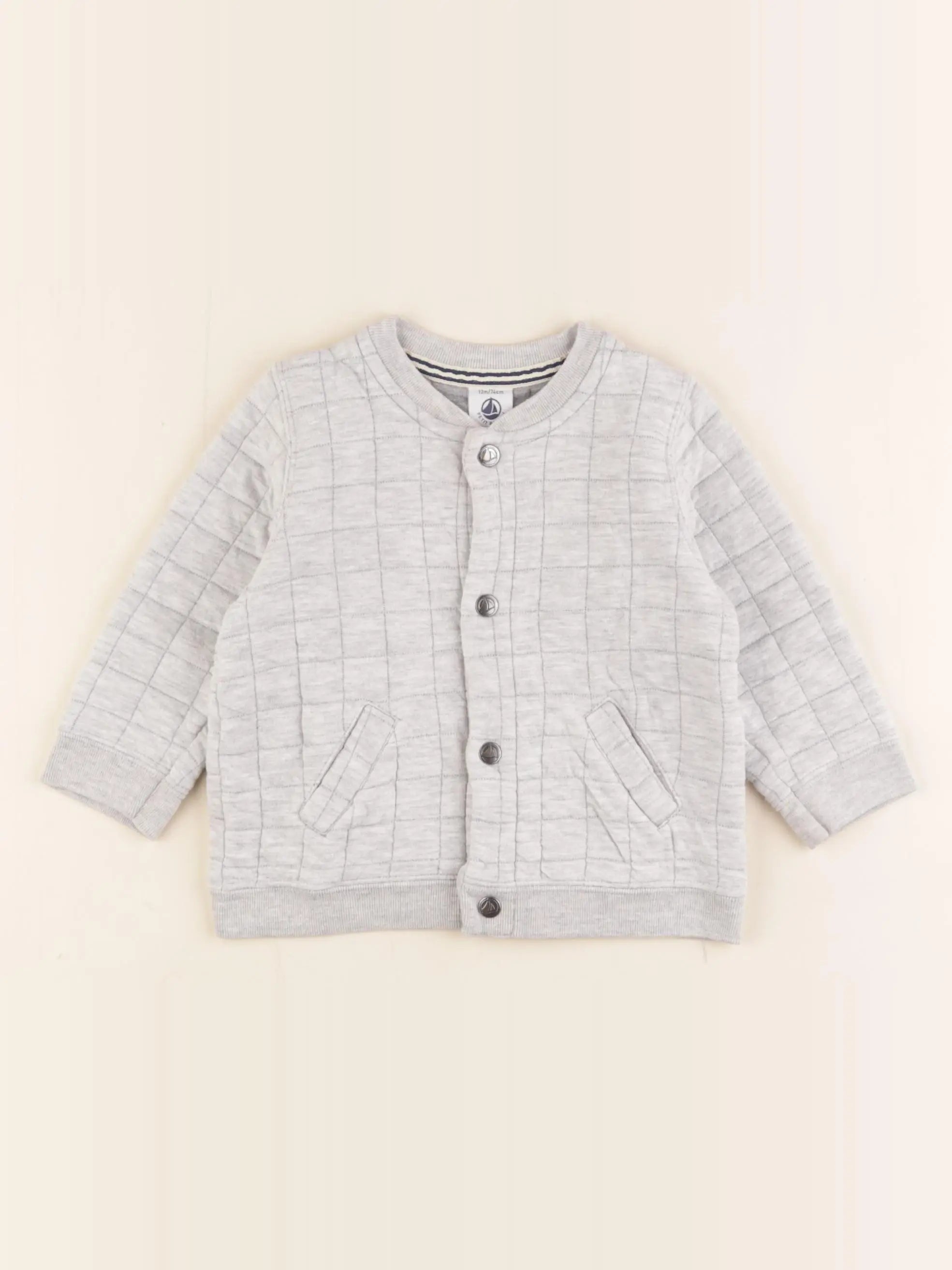 Petit Bateau - sweat gris - 12 mois