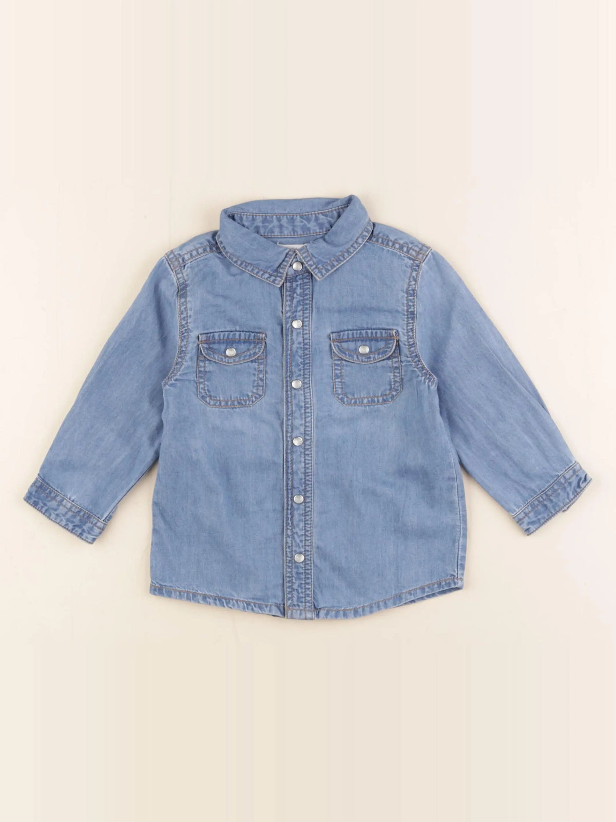 Boutchou - chemise bleu - 12 mois