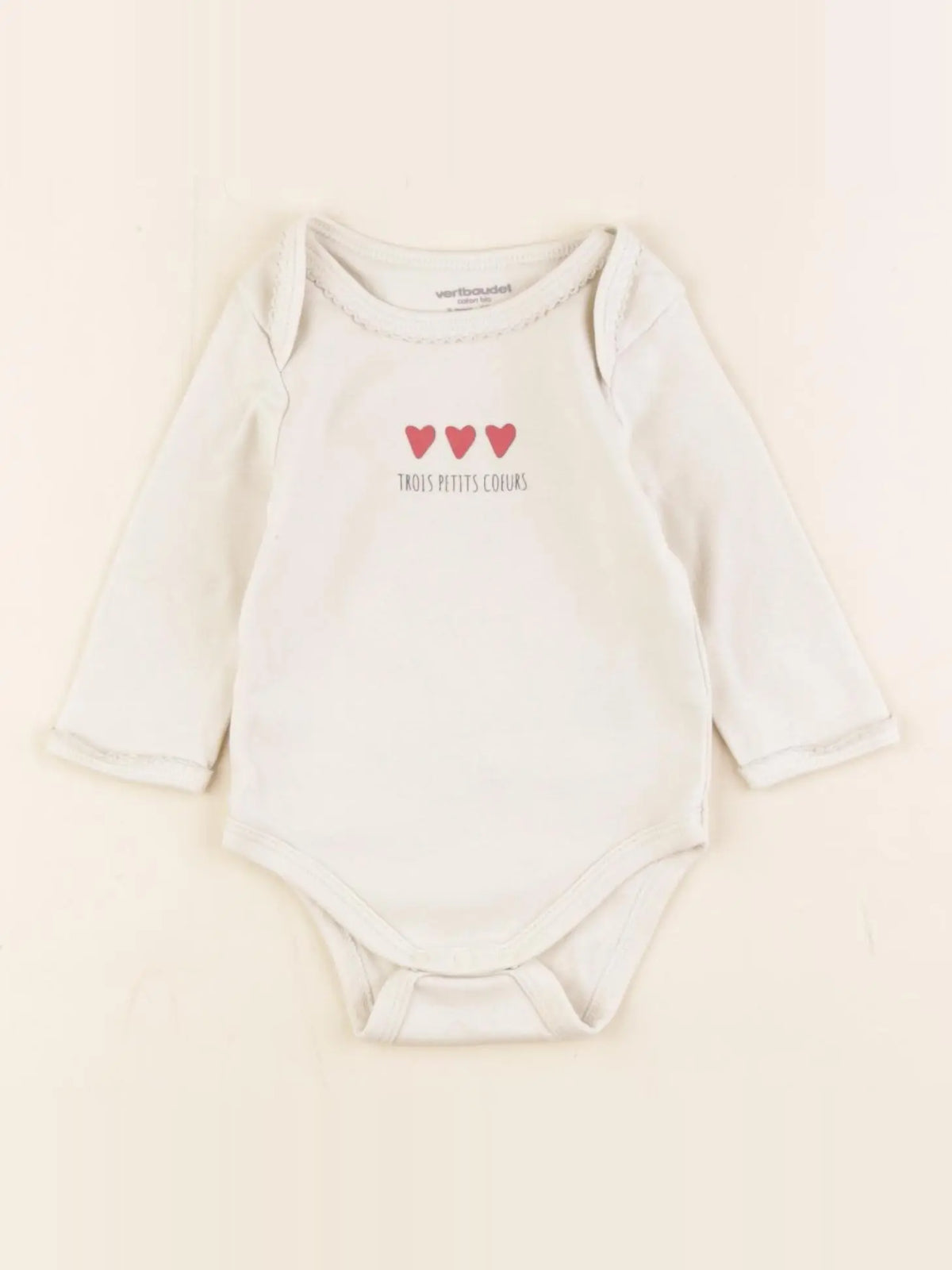 Vertbaudet - body beige - 3 mois