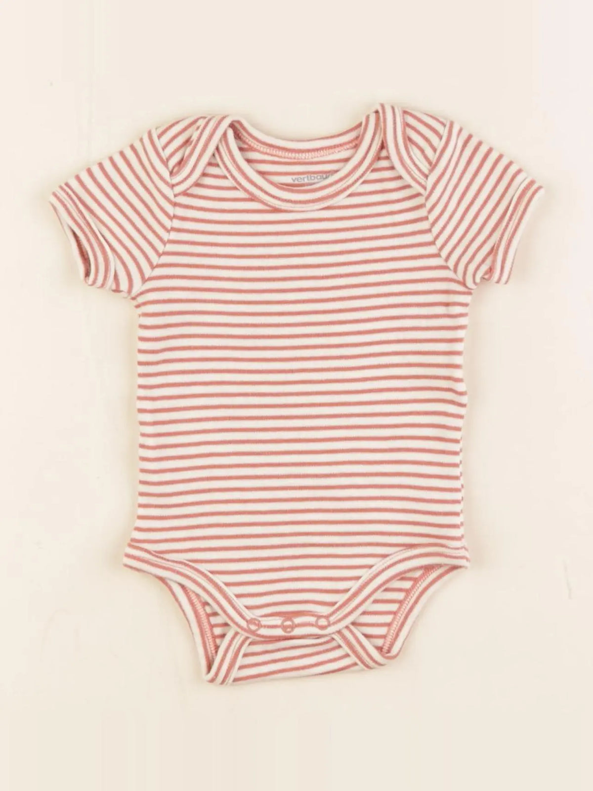Vertbaudet - body beige, rose - 3 mois