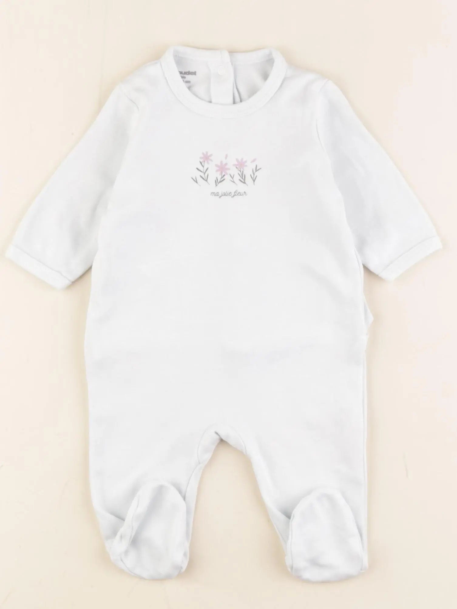 Vertbaudet - pyjama coton blanc - 3 mois