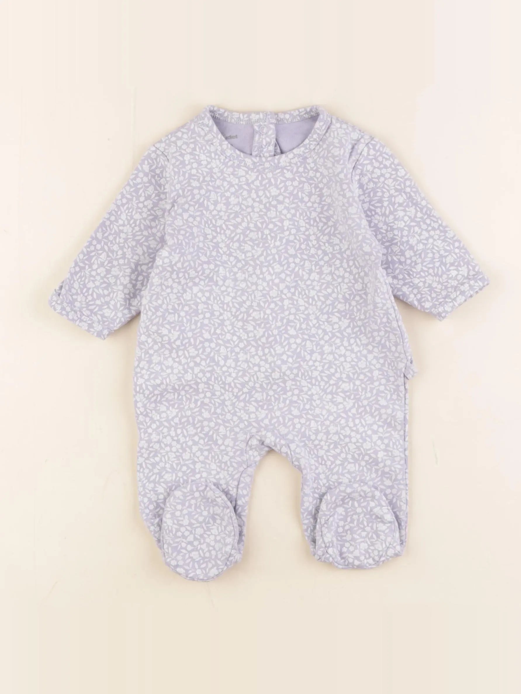 Vertbaudet - pyjama coton violet - 3 mois