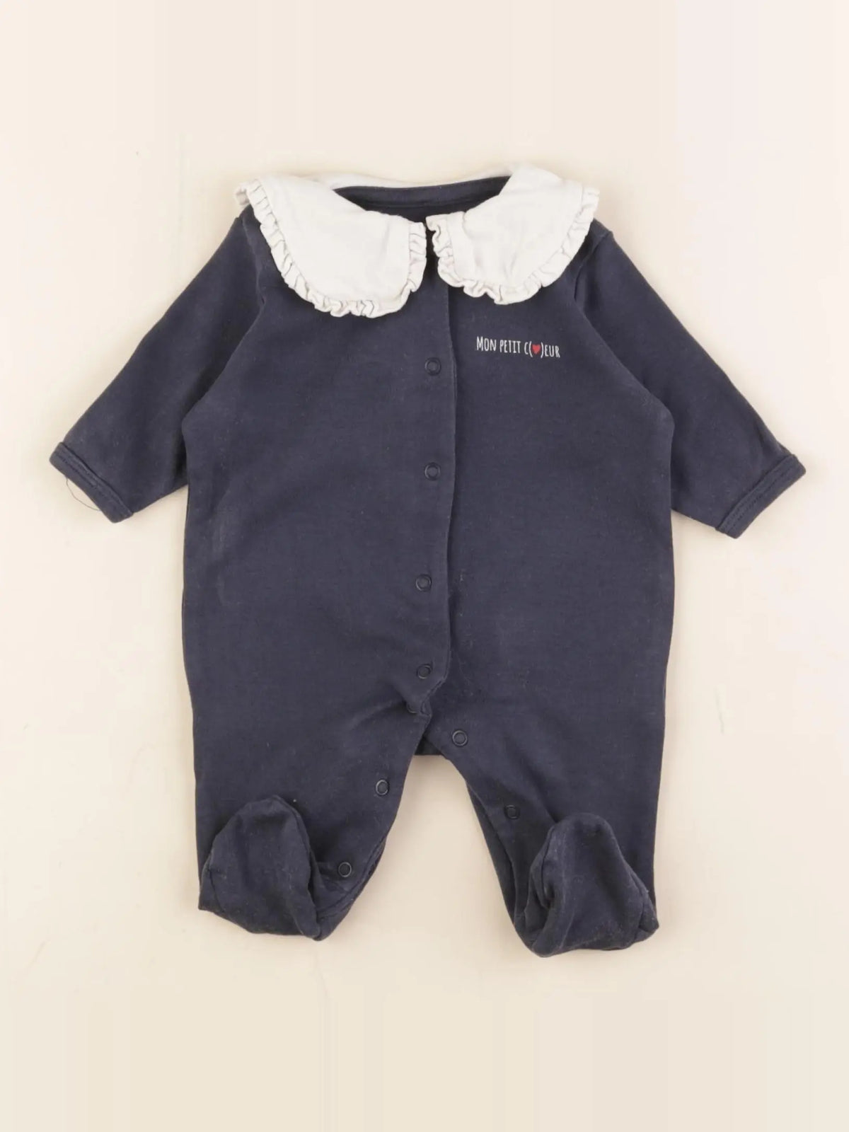 Vertbaudet - pyjama coton bleu - 1 mois