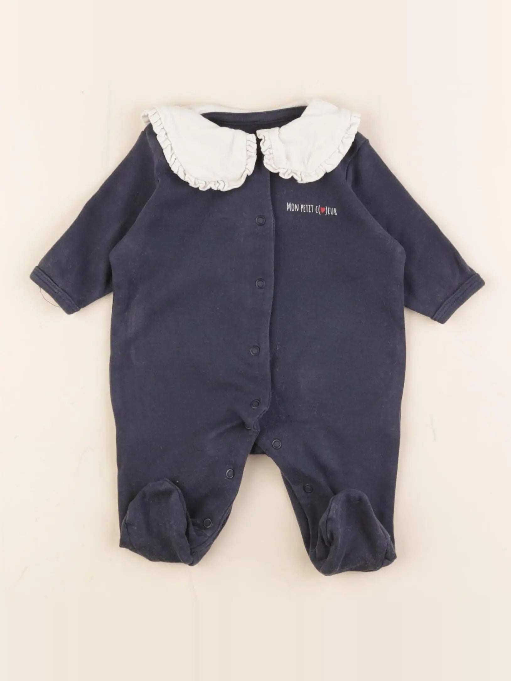 Vertbaudet - pyjama coton bleu - 1 mois