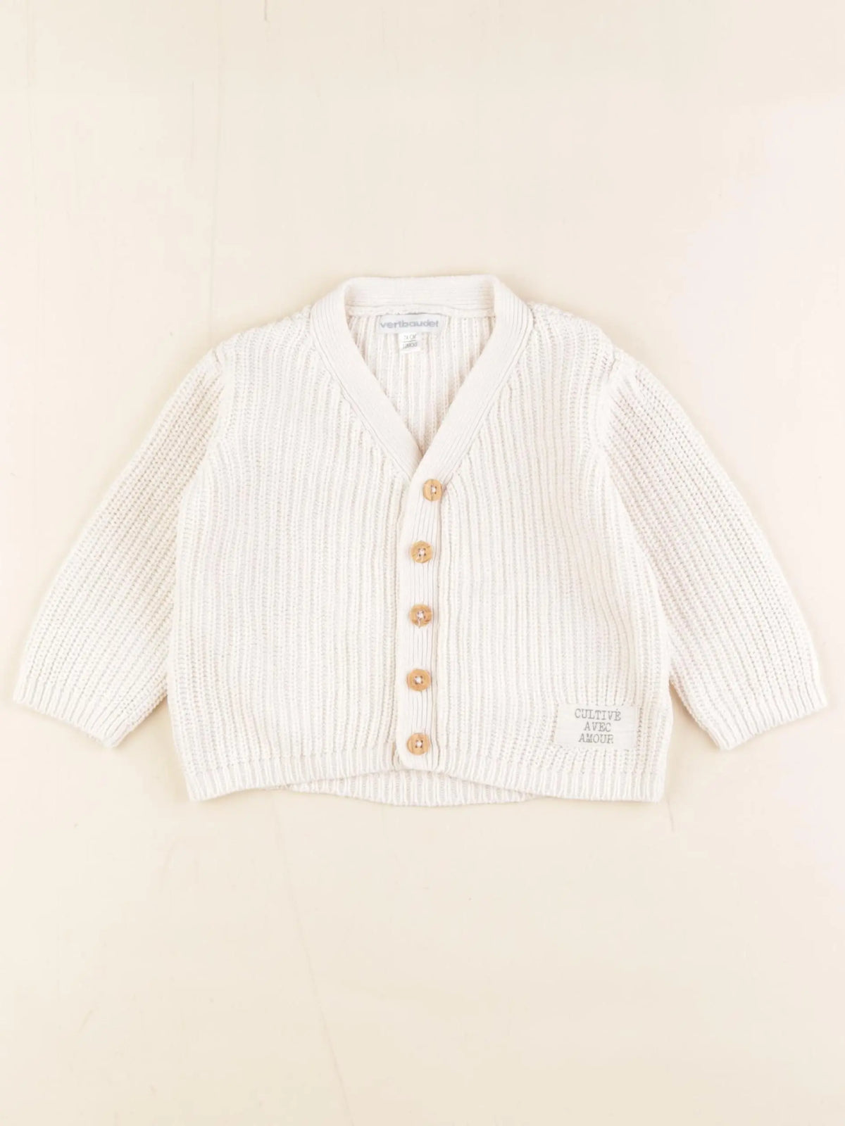 Vertbaudet - gilet blanc - 12 mois