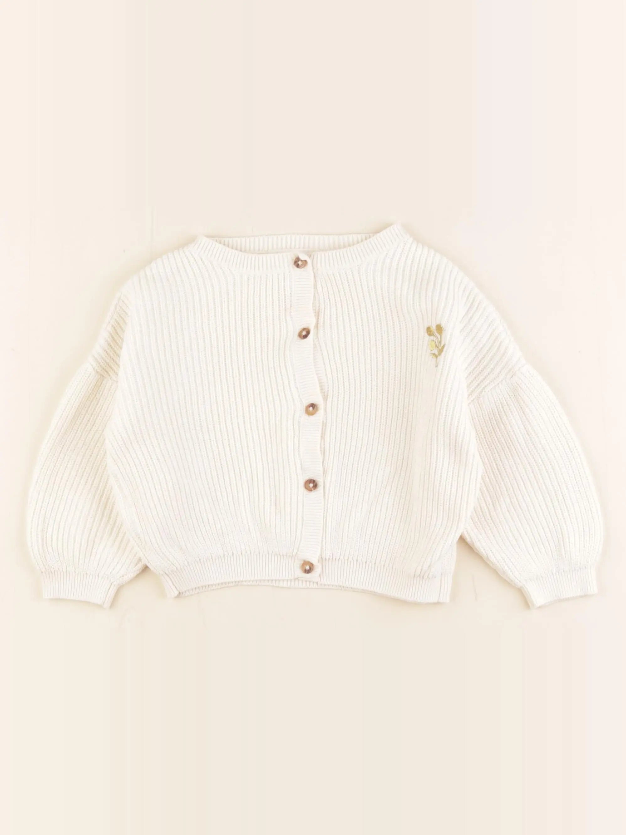 Vertbaudet - gilet blanc - 18 mois