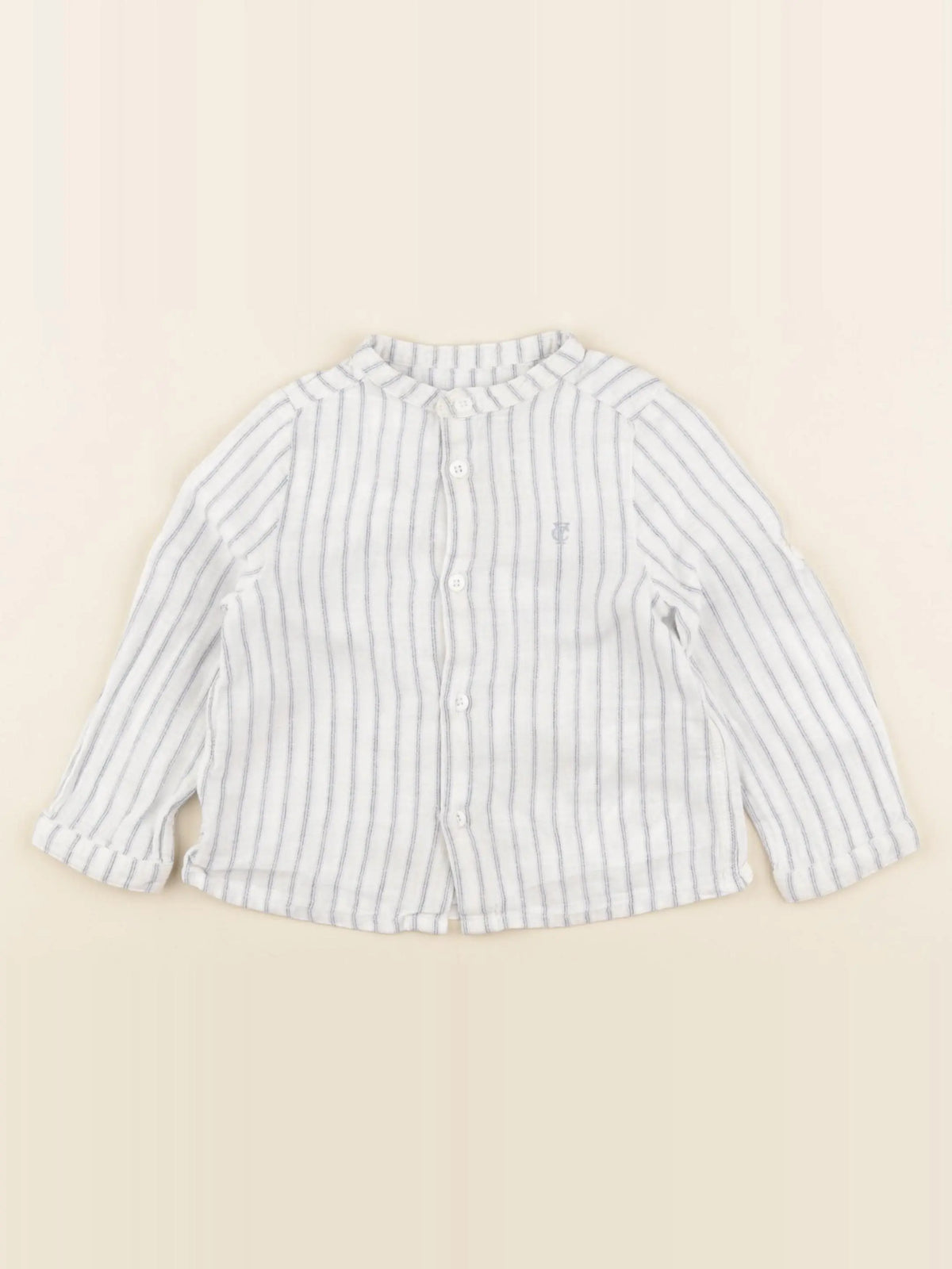 Cyrillus - chemise blanc, bleu - 24 mois