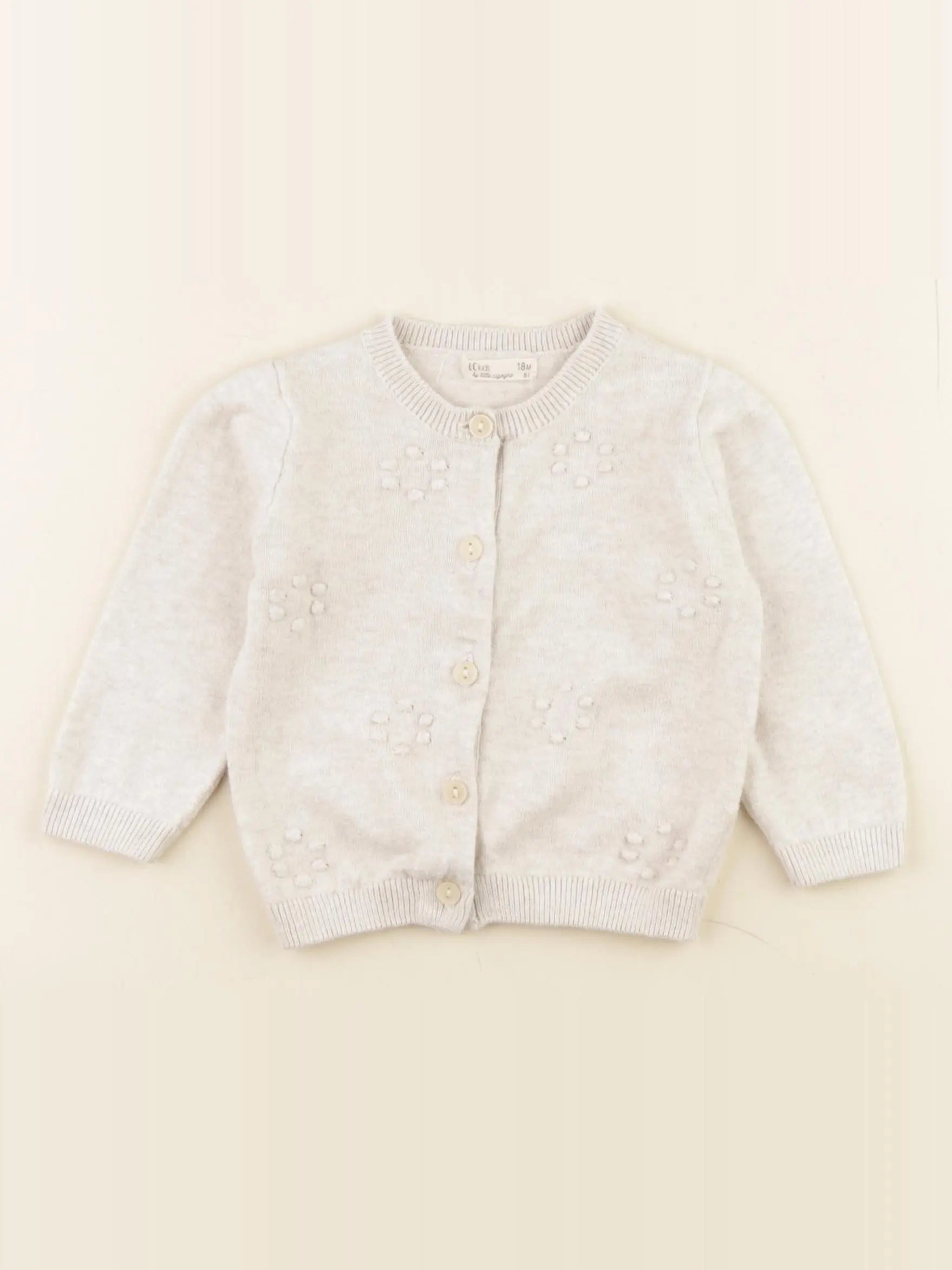 Little Cigogne - gilet beige - 18 mois