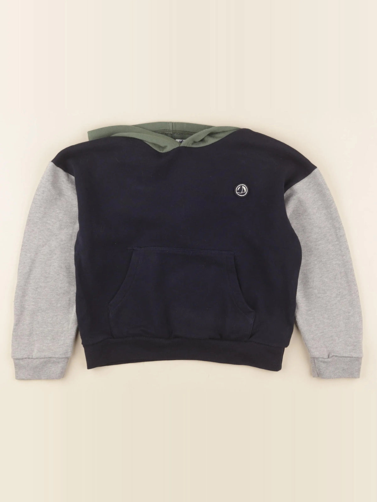 Petit Bateau - sweat bleu, vert - 8 ans