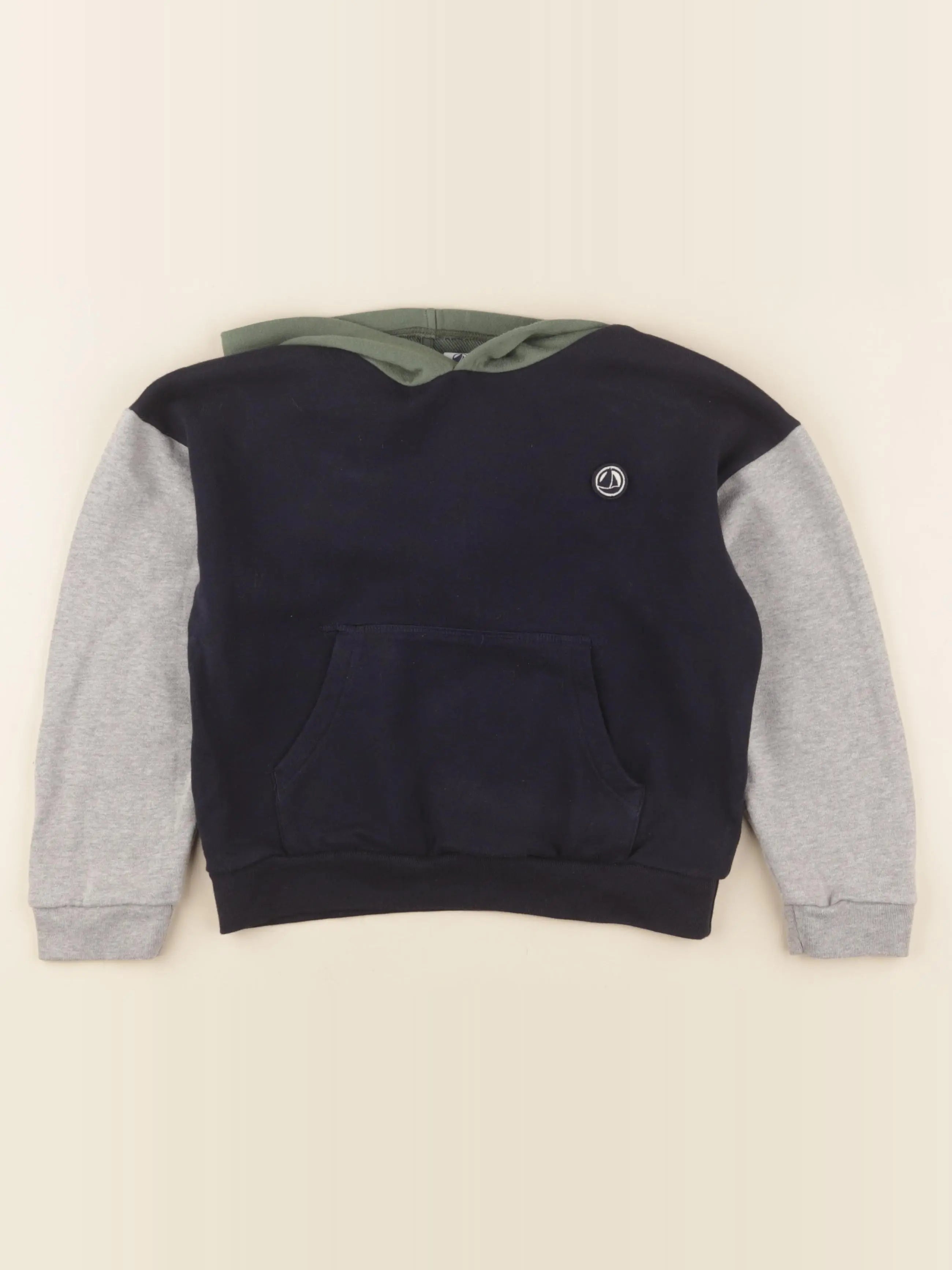 Petit Bateau - sweat bleu, vert - 8 ans