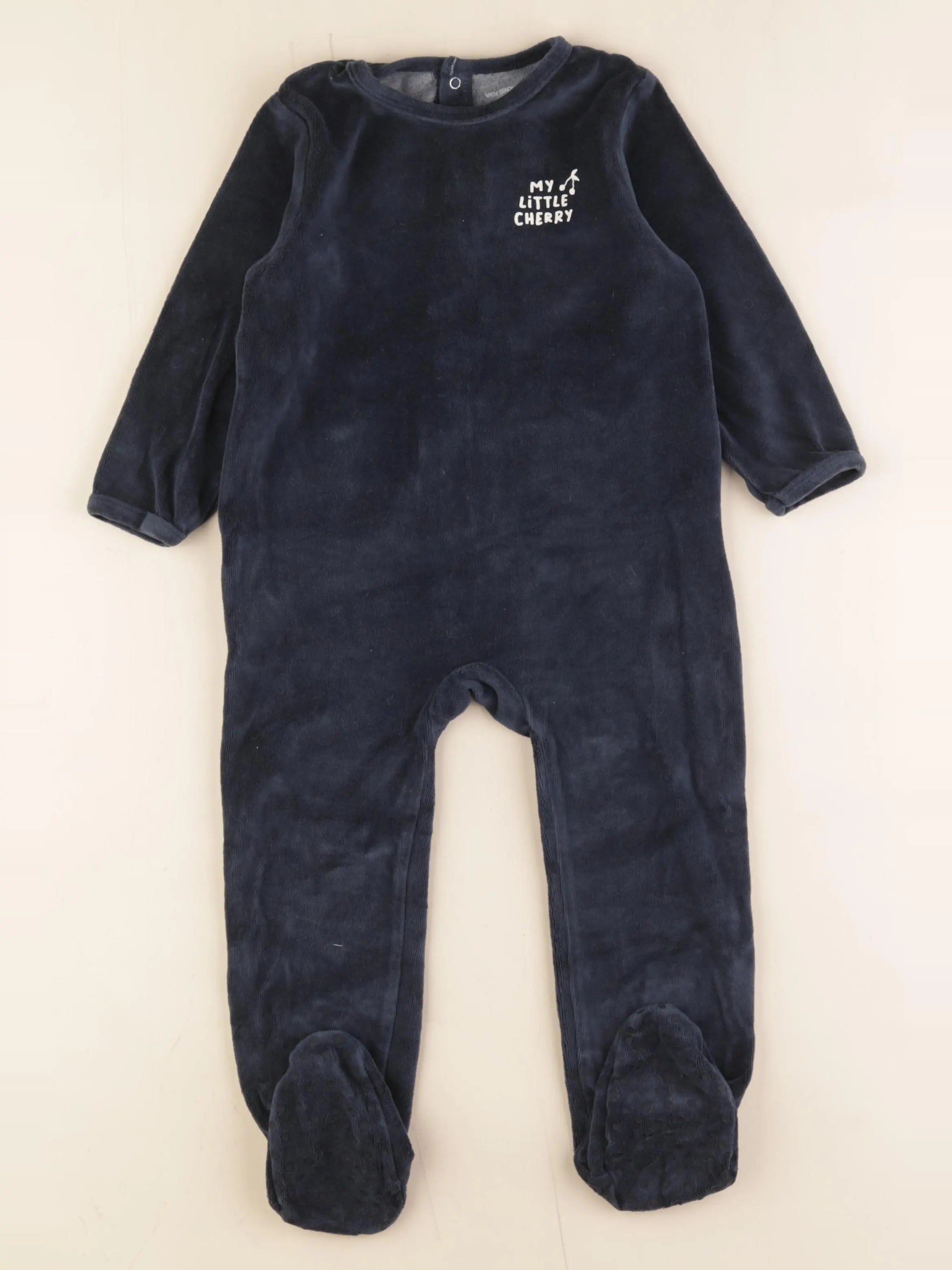 Vertbaudet - pyjama velours bleu - 3 ans