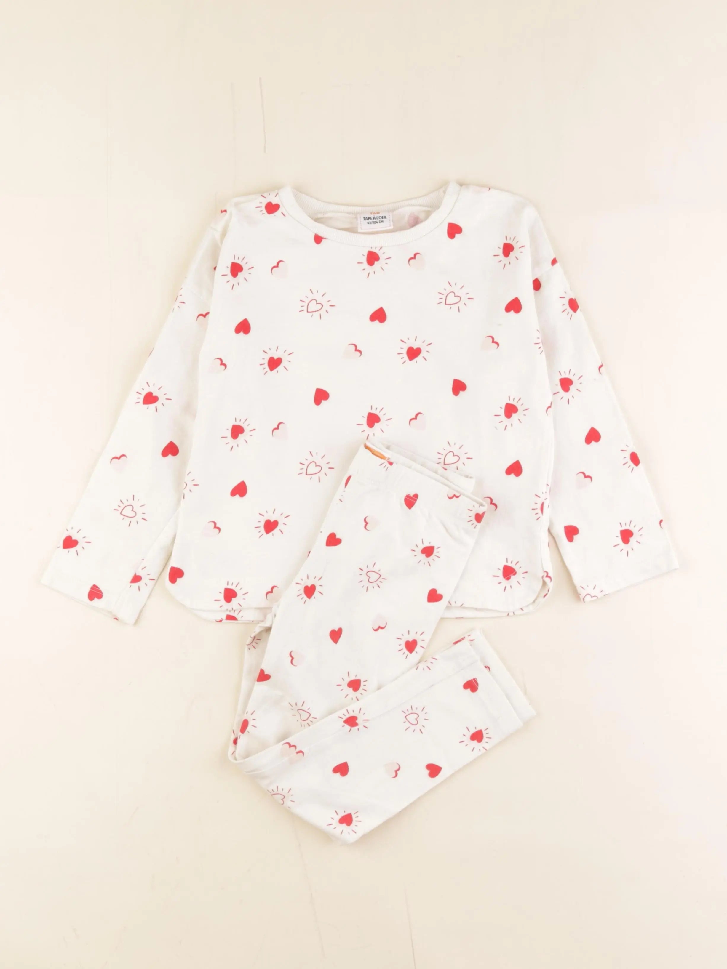 Tape à l'oeil - pyjama coton blanc, rouge - 4 ans