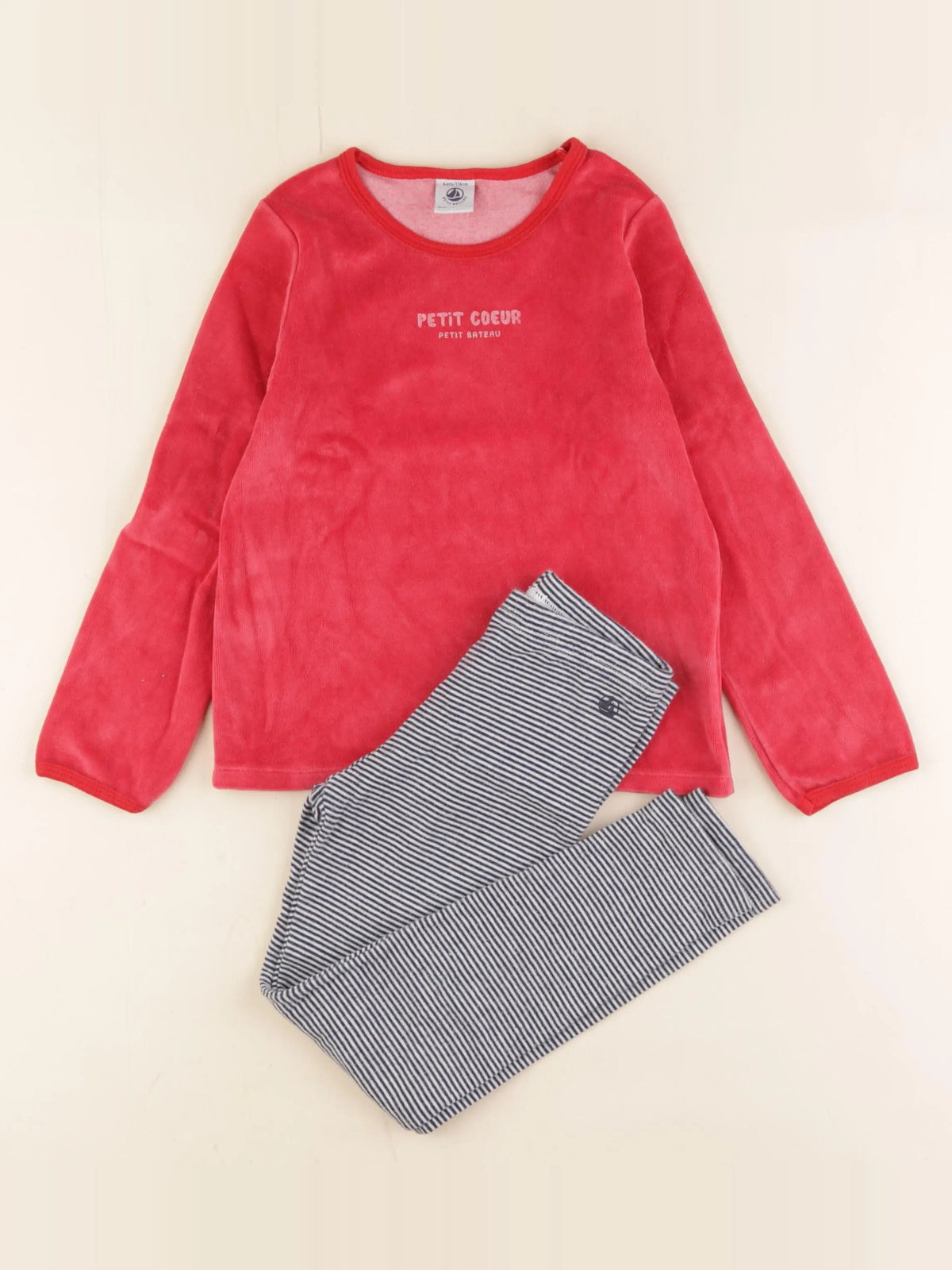 Petit Bateau - pyjama velours multicolore - 6 ans