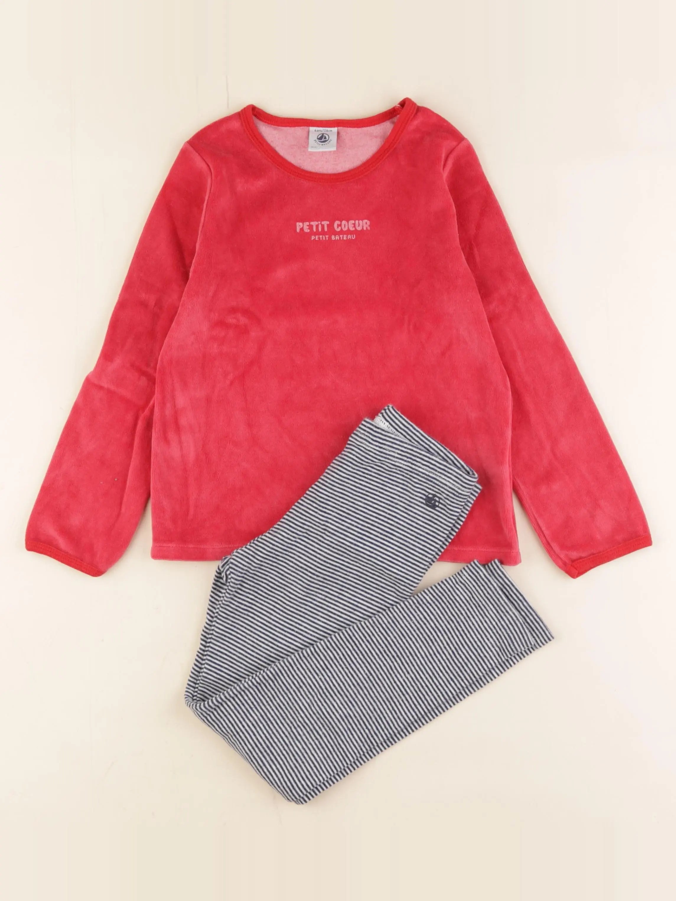 Petit Bateau - pyjama velours multicolore - 6 ans