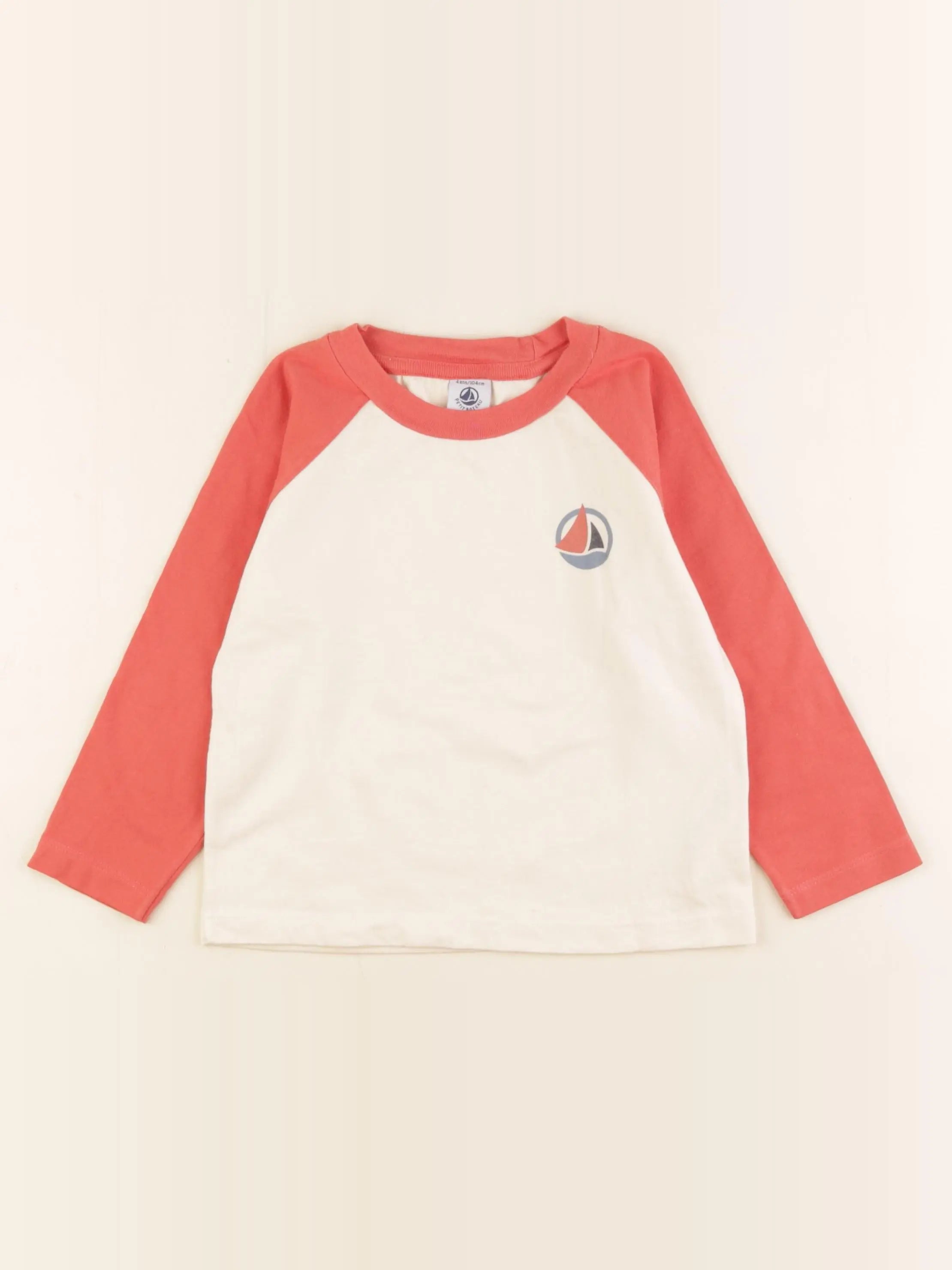 Petit Bateau - tee-shirt beige, orange - 4 ans