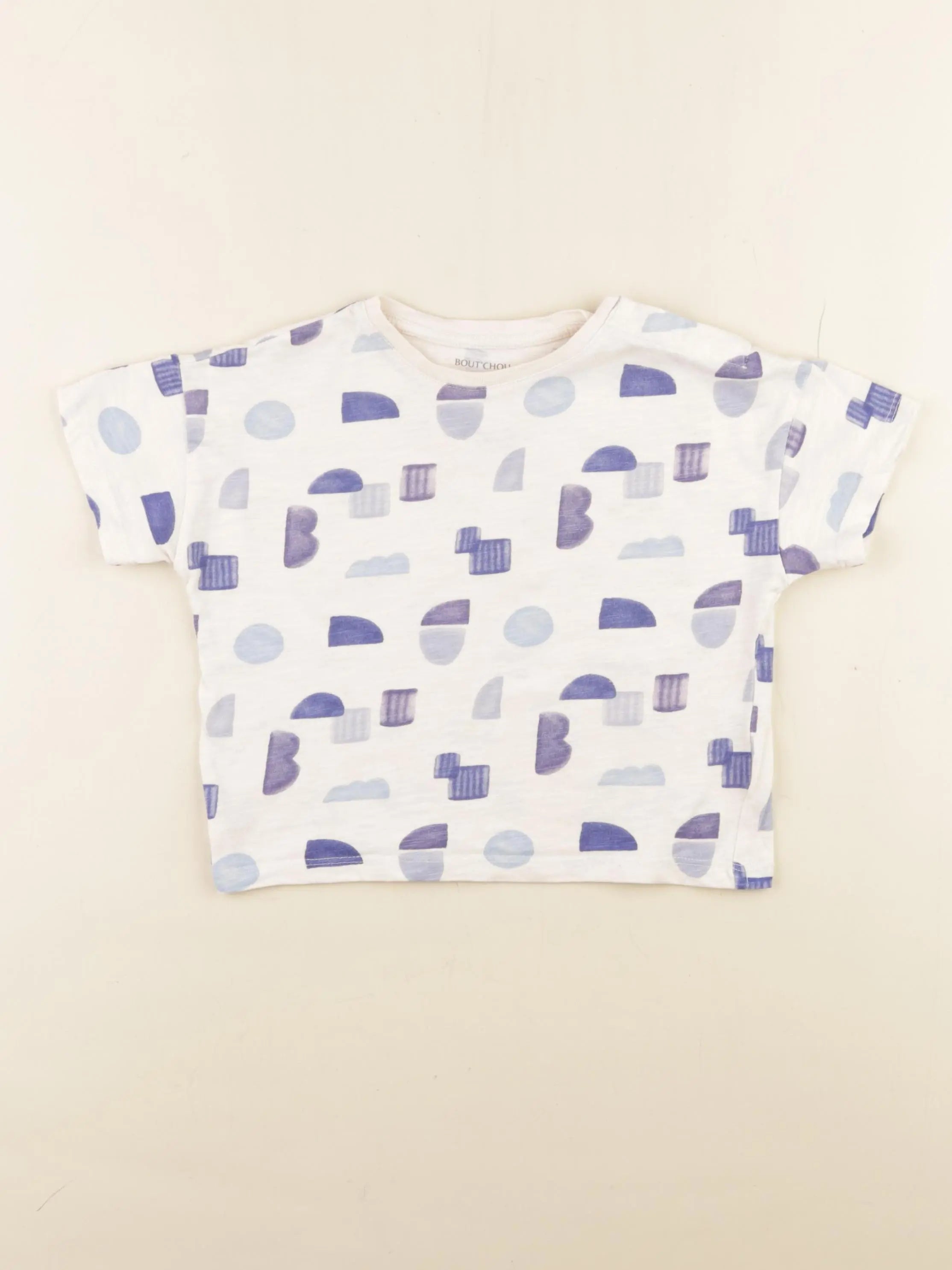 Boutchou - tee-shirt blanc, bleu - 24 mois