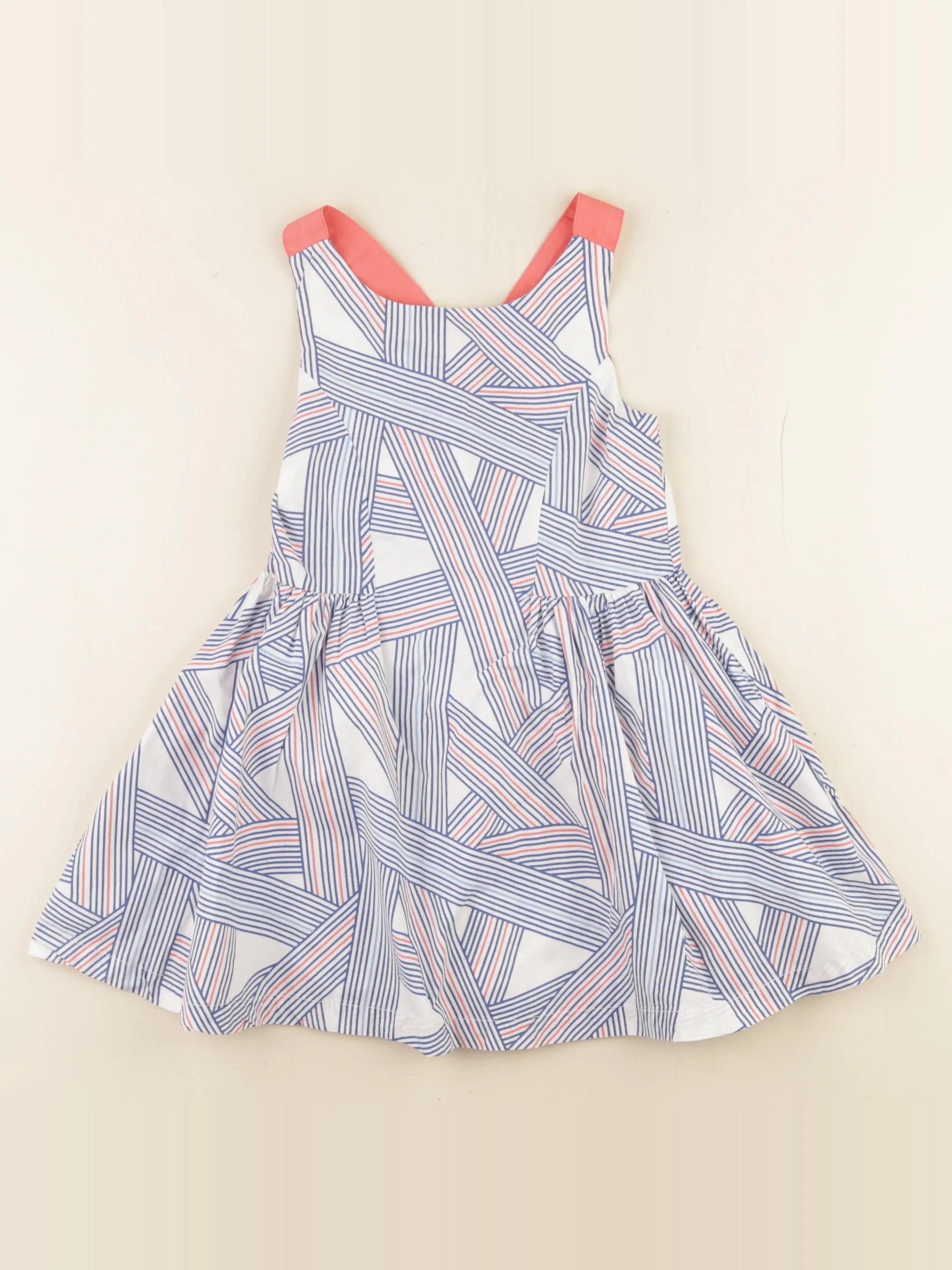 Okaidi - robe blanc, bleu - 5 ans