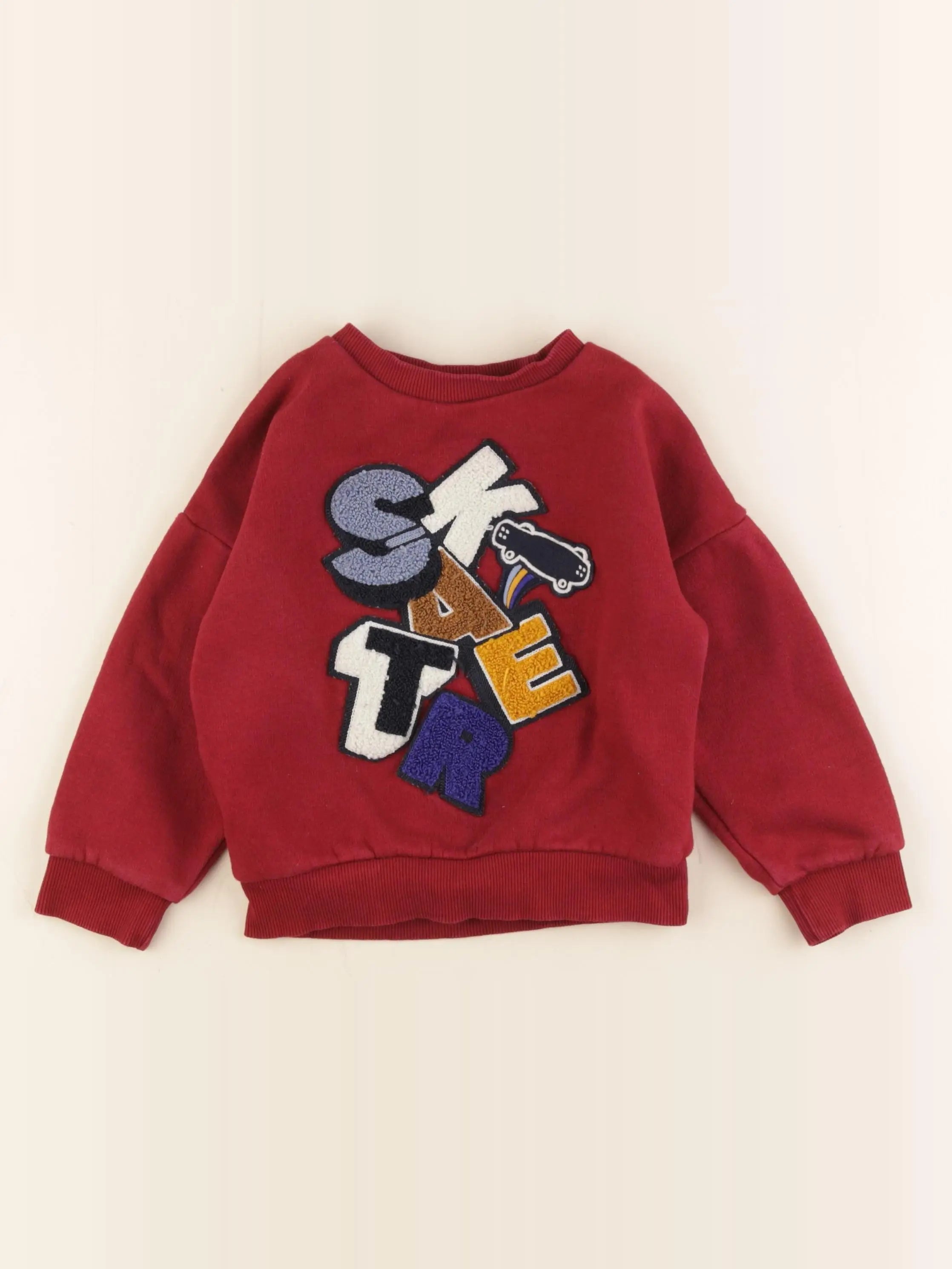 Tape à l'oeil - sweat rouge - 2/3 ans