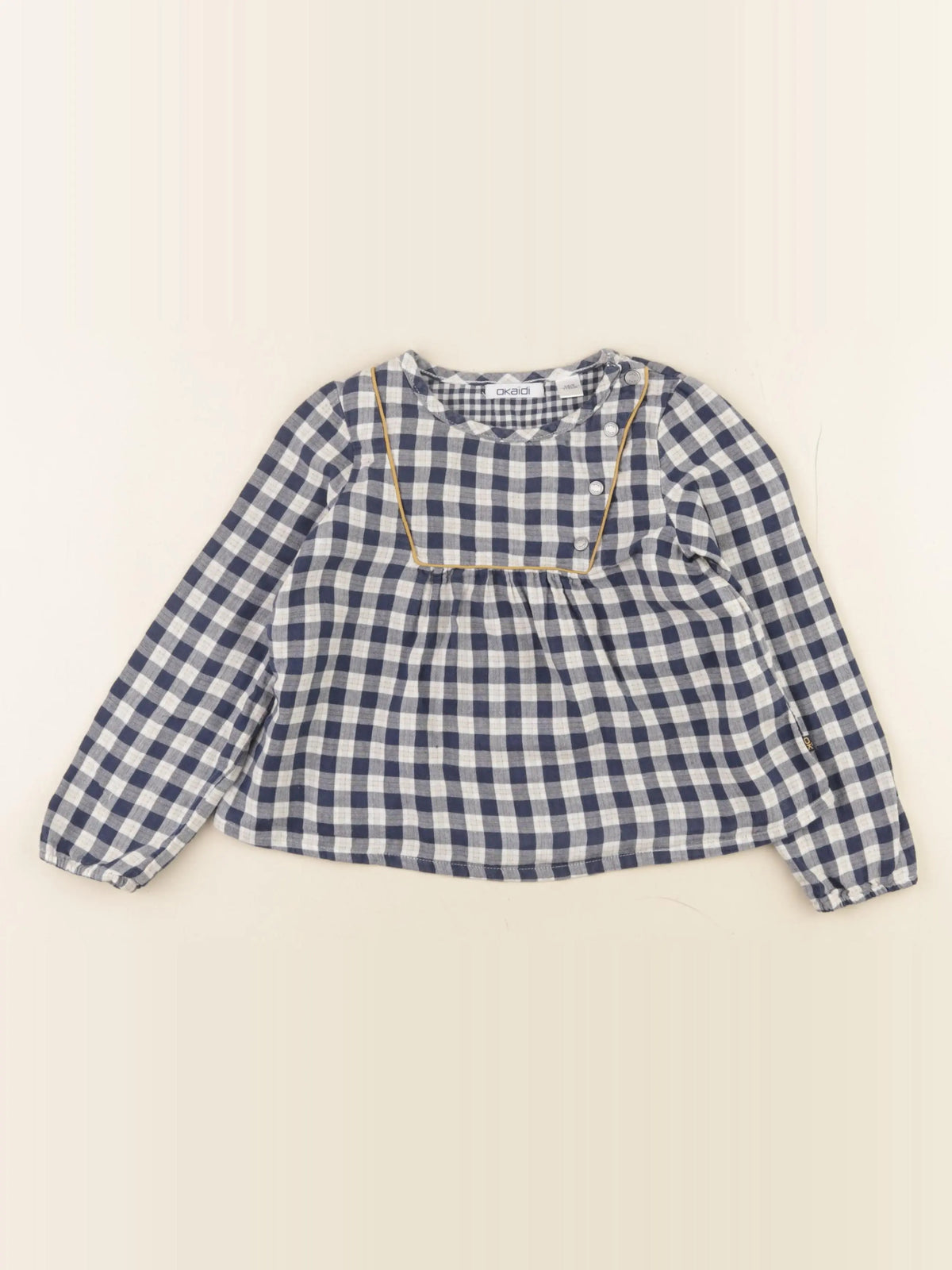 Okaidi - blouse beige, bleu - 5 ans