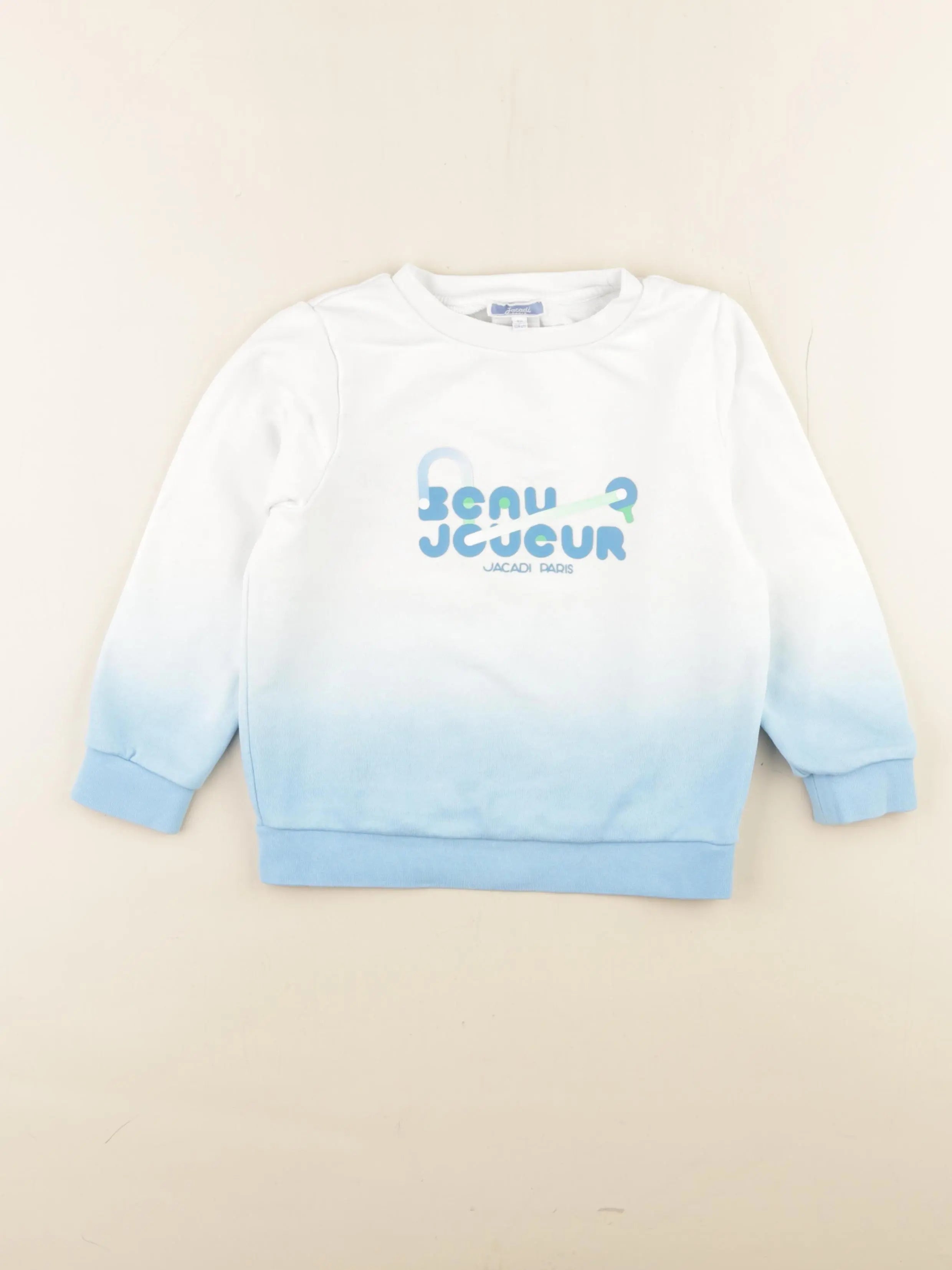 Jacadi - sweat blanc, bleu - 4 ans